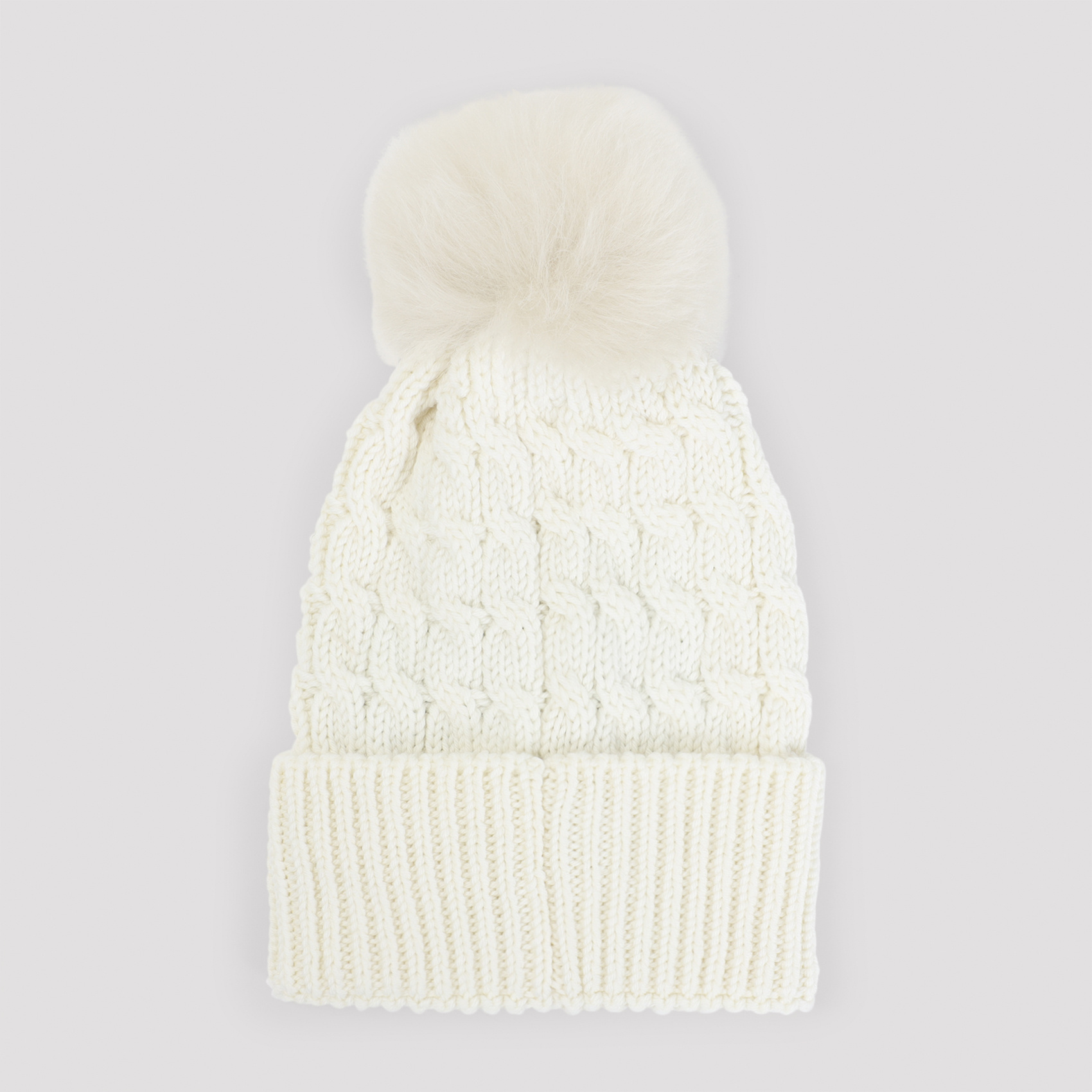 Moncler Ivory Virgin Wool Hat With Pompom In White