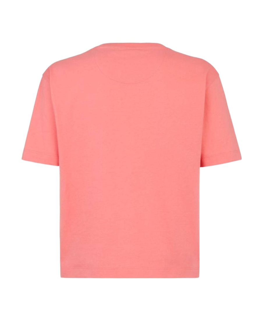 Fendi Short T-shirt With Round Neck And Short Sleeves In Pink