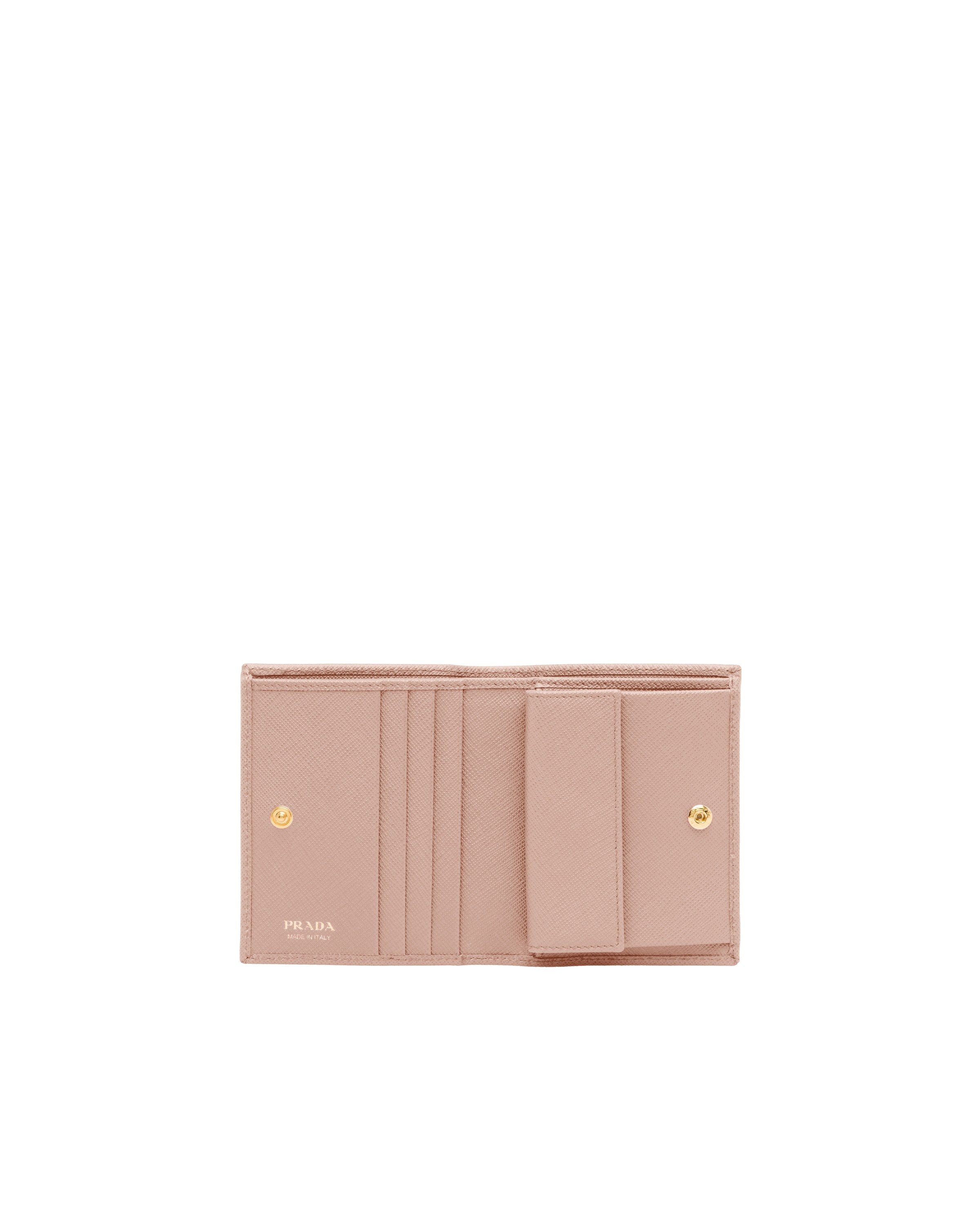 Prada Womens Pink Logo-plaque Small Leather Wallet In Nude