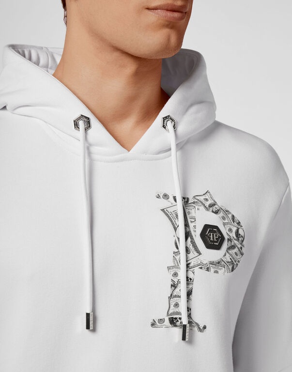 Philipp Plein Hoodie Sweatshirt Money In White