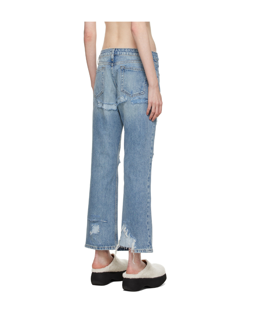 Frame Blue Low Boot 'the Pixie' Jeans In Blue
