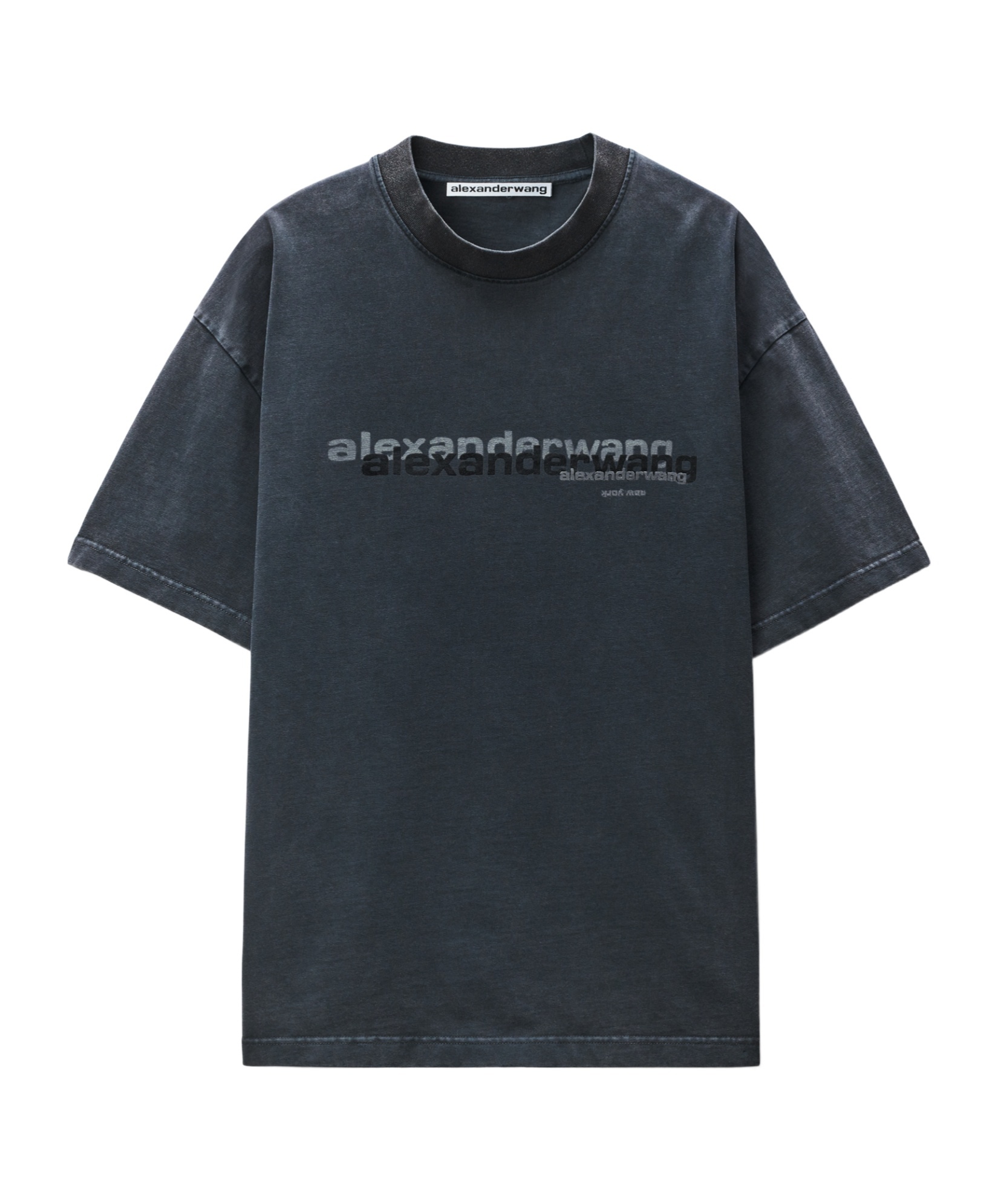 Alexander Wang T-shirt Nera Oversize In Misto Cotone