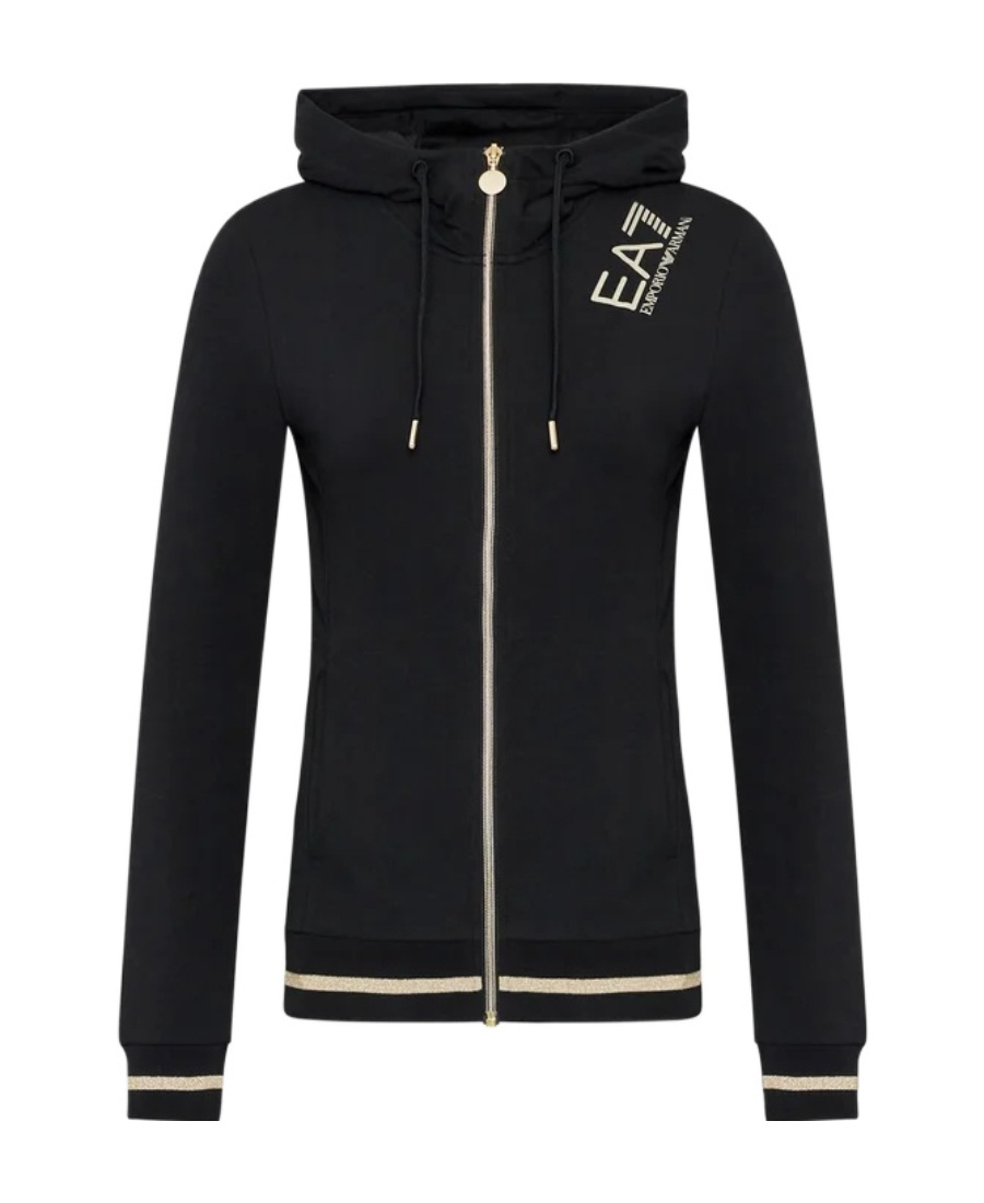 Ea7 Core Lady Zip-up Hoodie In Black