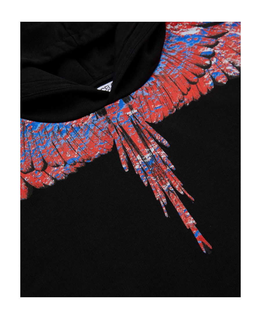 Marcelo Burlon County Of Milan Lunar Wings Cotton Sweatshirt In Black