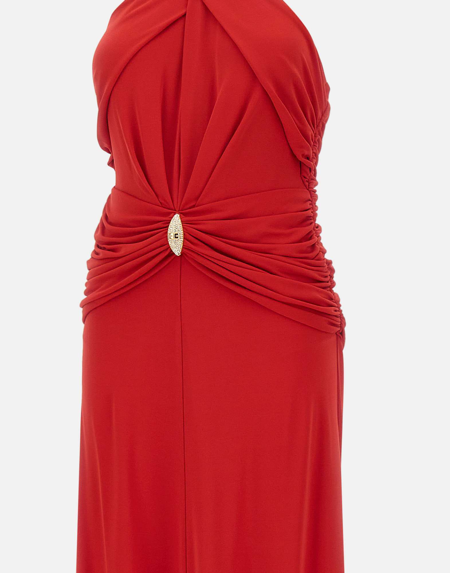 Elisabetta Franchi Crossover-neck Midi Dress