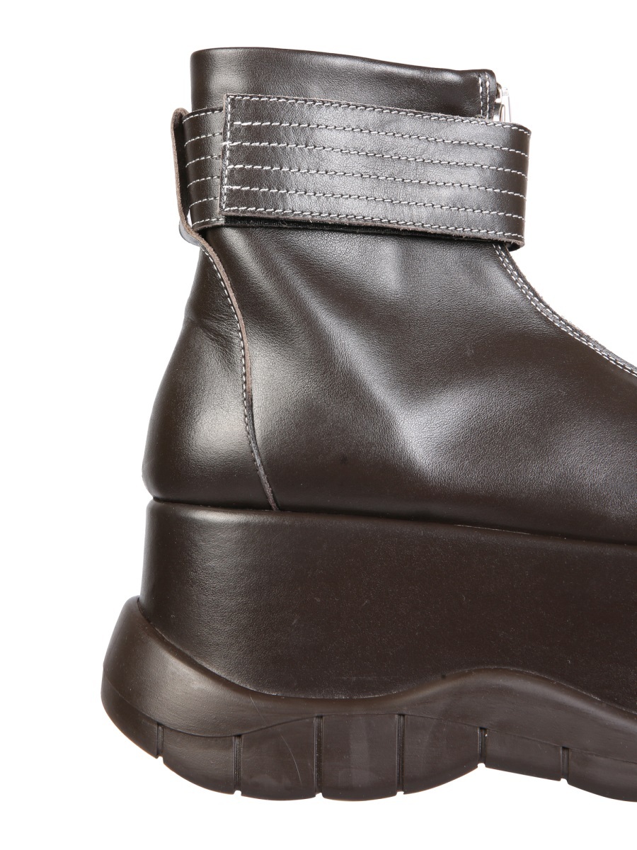 Sunnei Platform Ankle Boots In Black