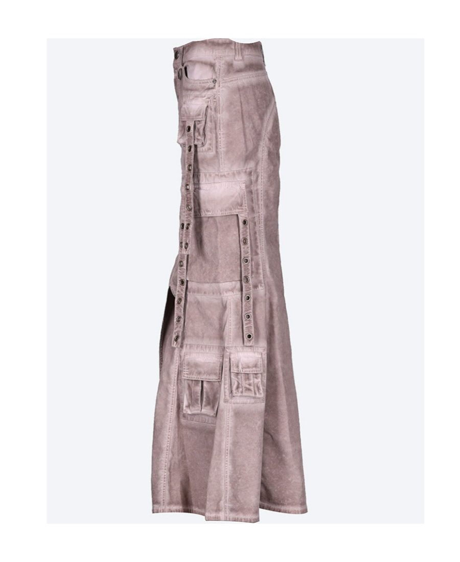 Blumarine Cargo Long Skirt In Nude