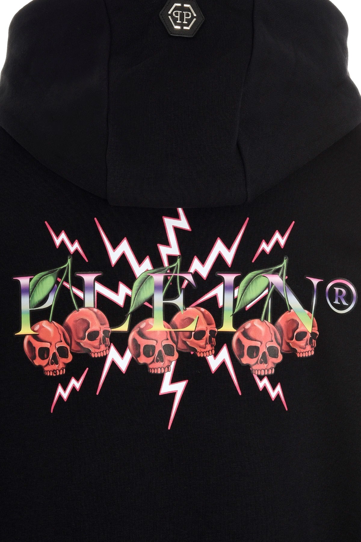 PHILIPP PLEIN RHINESTONE-CHERRIES COTTON HOODIE