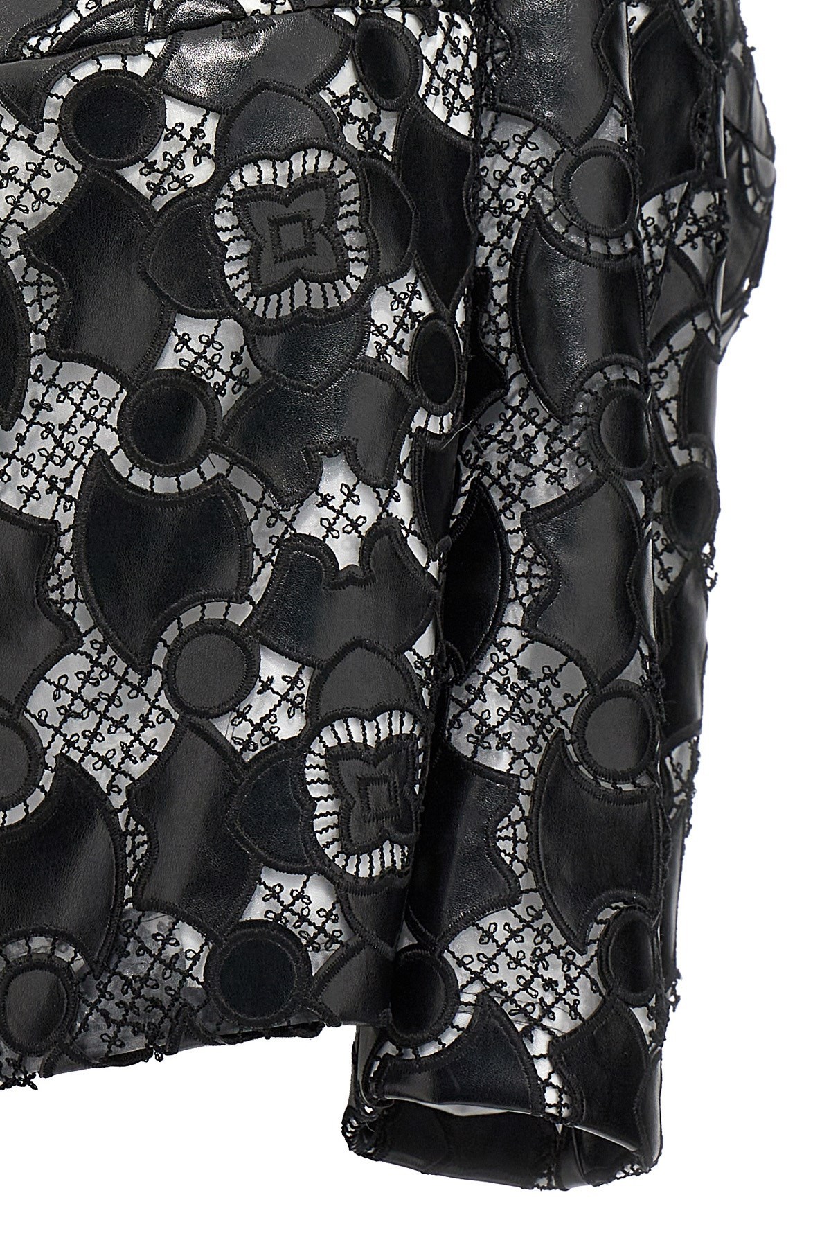 Shop Comme Des Garçons Lace Detailed Jacket In Black