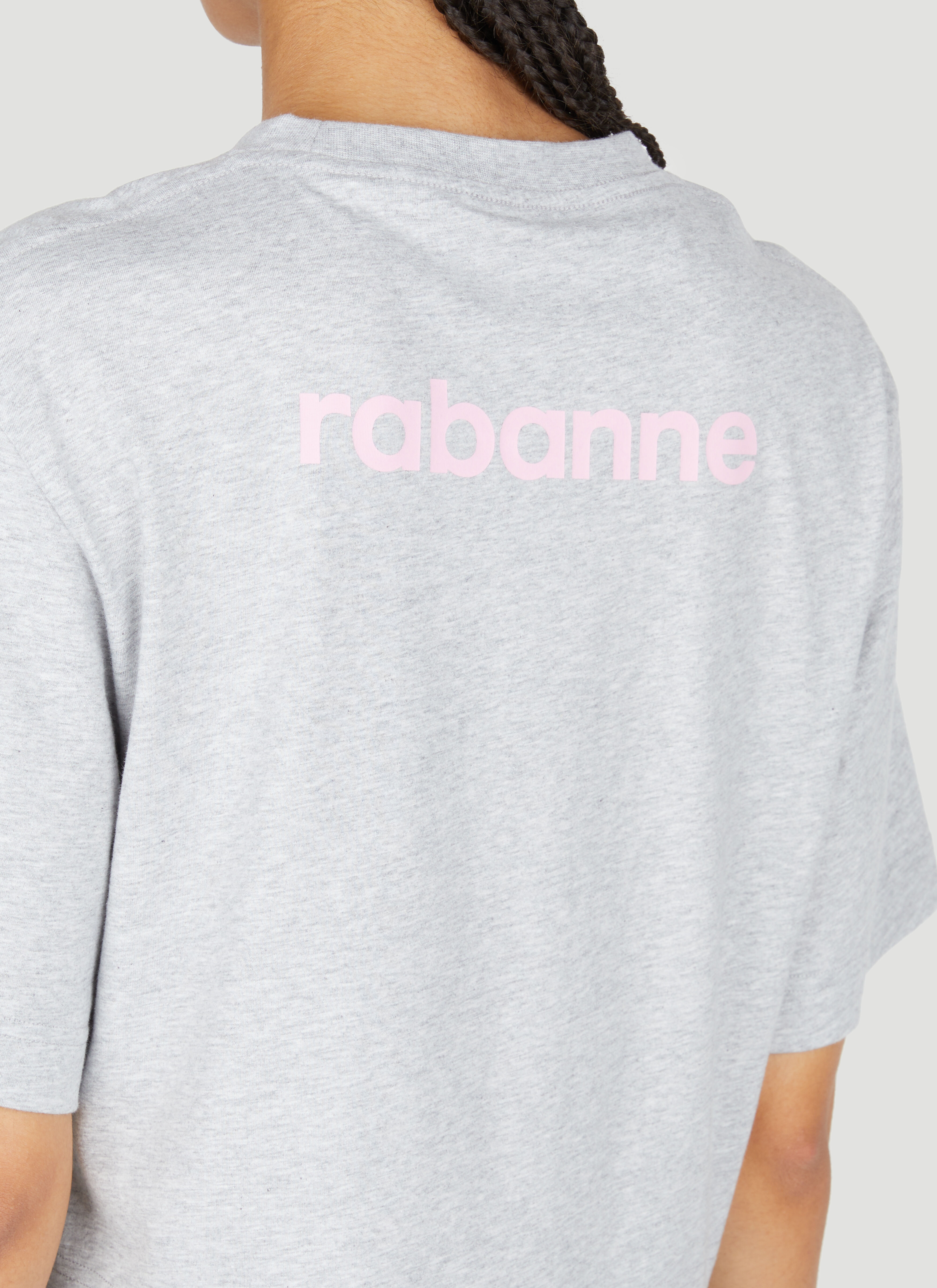 RABANNE PACO RABANNE LOGO PRINTED CROPPED T-SHIRT