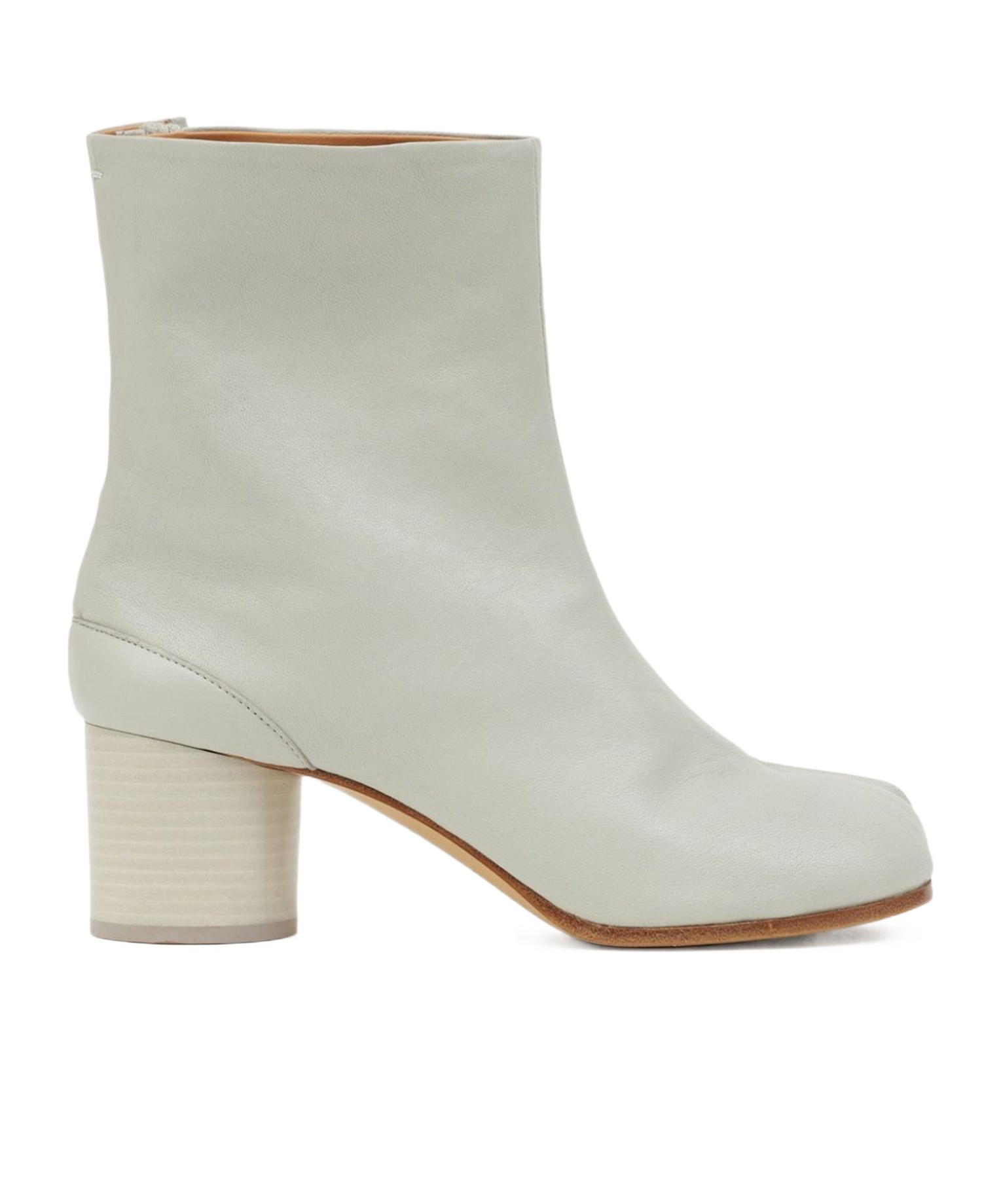Shop Maison Margiela Tabi 60mm Leather Ankle Boots In White