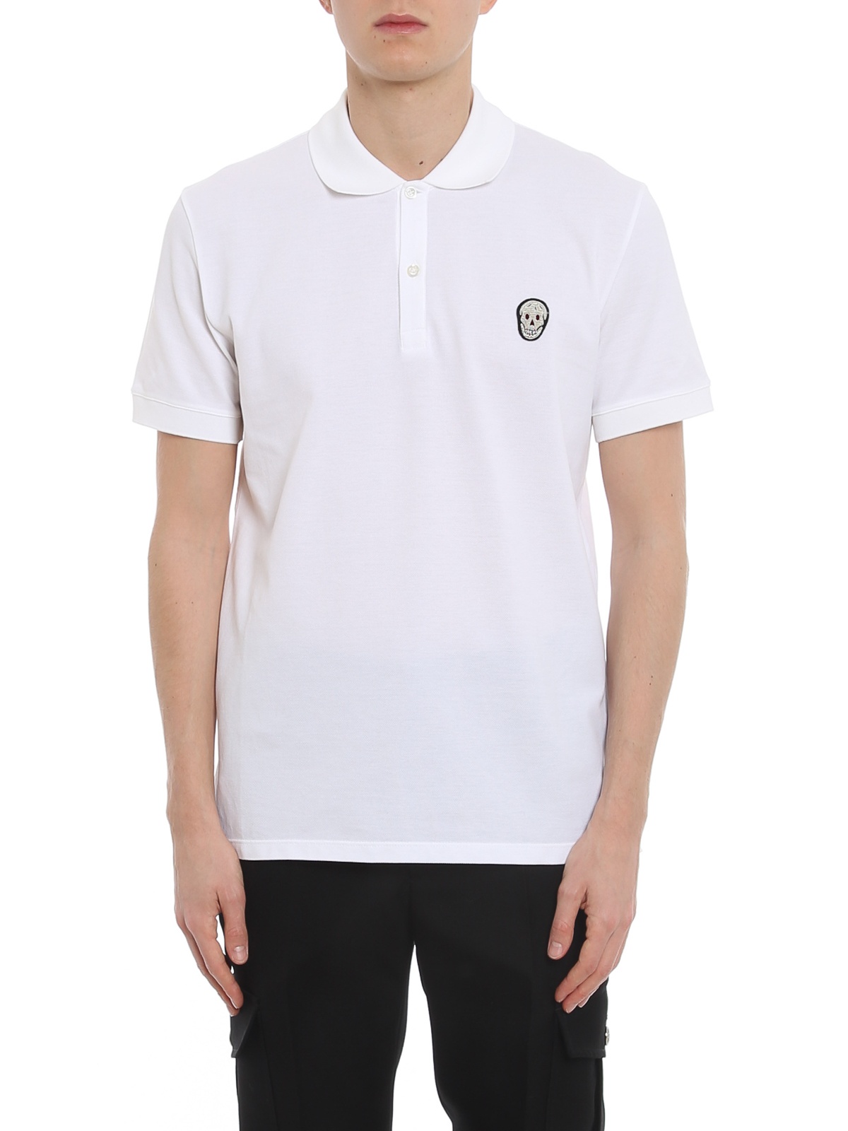 Alexander Mcqueen Logo Short-sleeved Polo Shirt In White