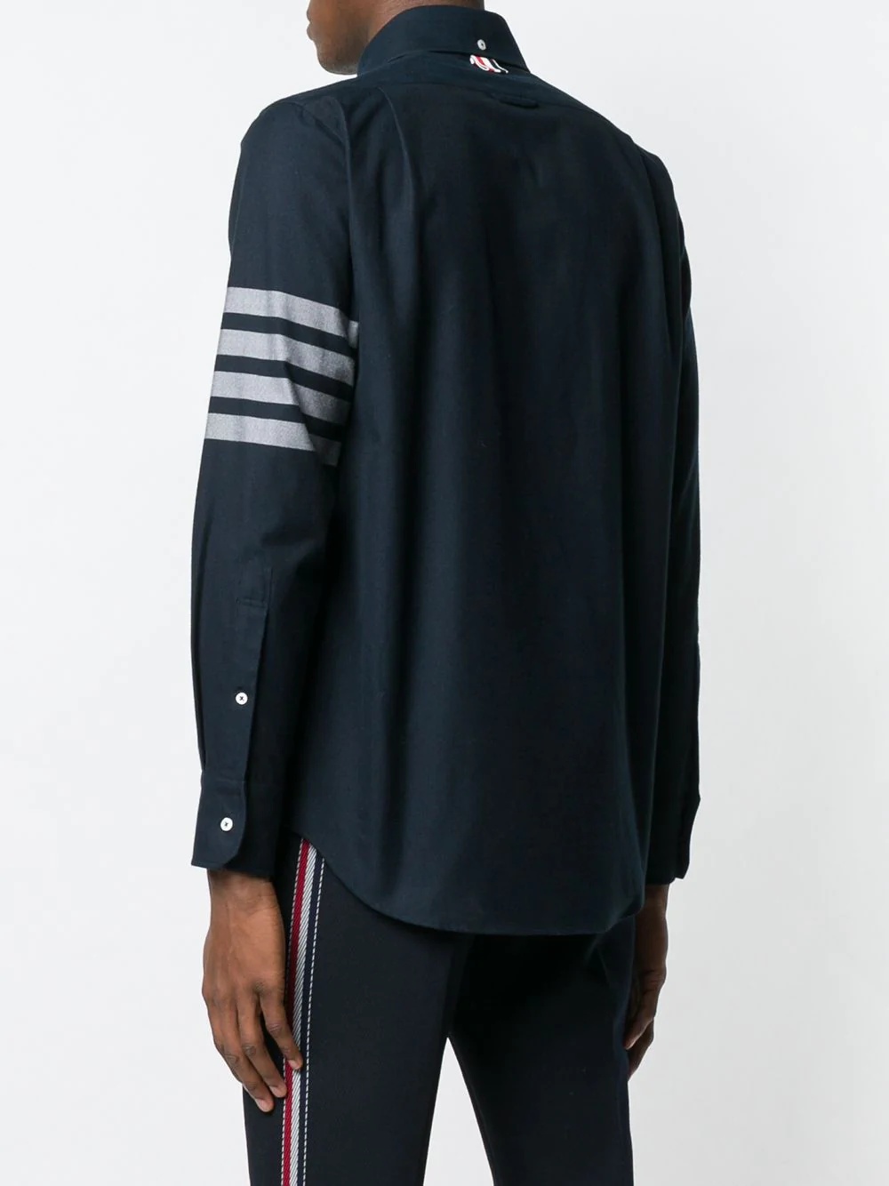 Thom Browne Flannel 4-bar Shirt In Blue