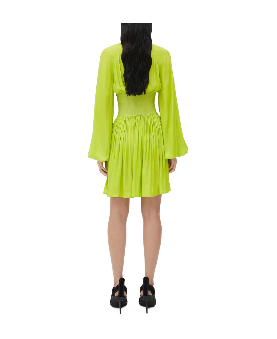Bottega Veneta Tassel Detail Flared Dress In Green