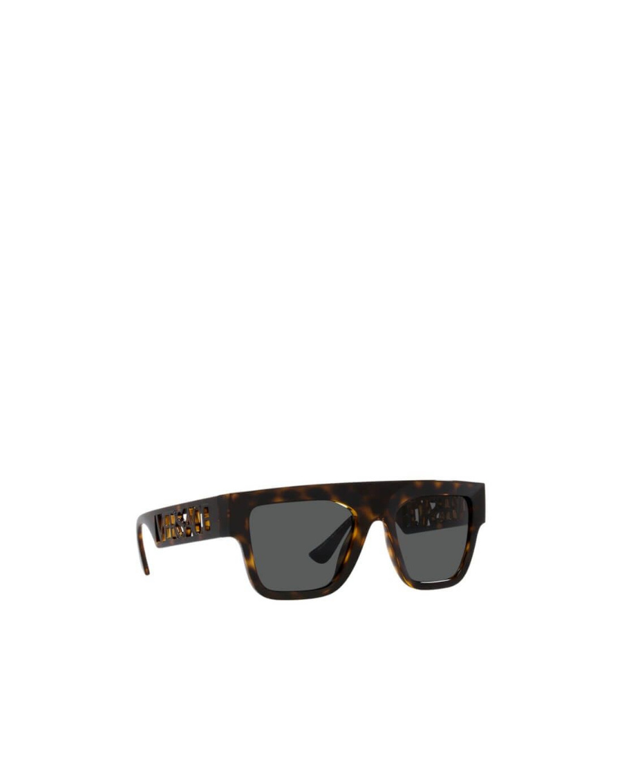 Versace Logo-detail Square-frame Sunglasses In Black