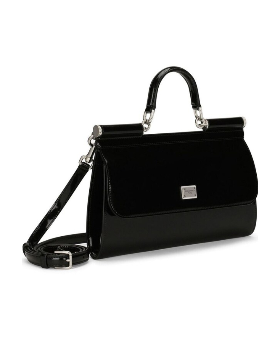 Dolce & Gabbana Kim Dolcegabbana Sicily Patent Bag In Black