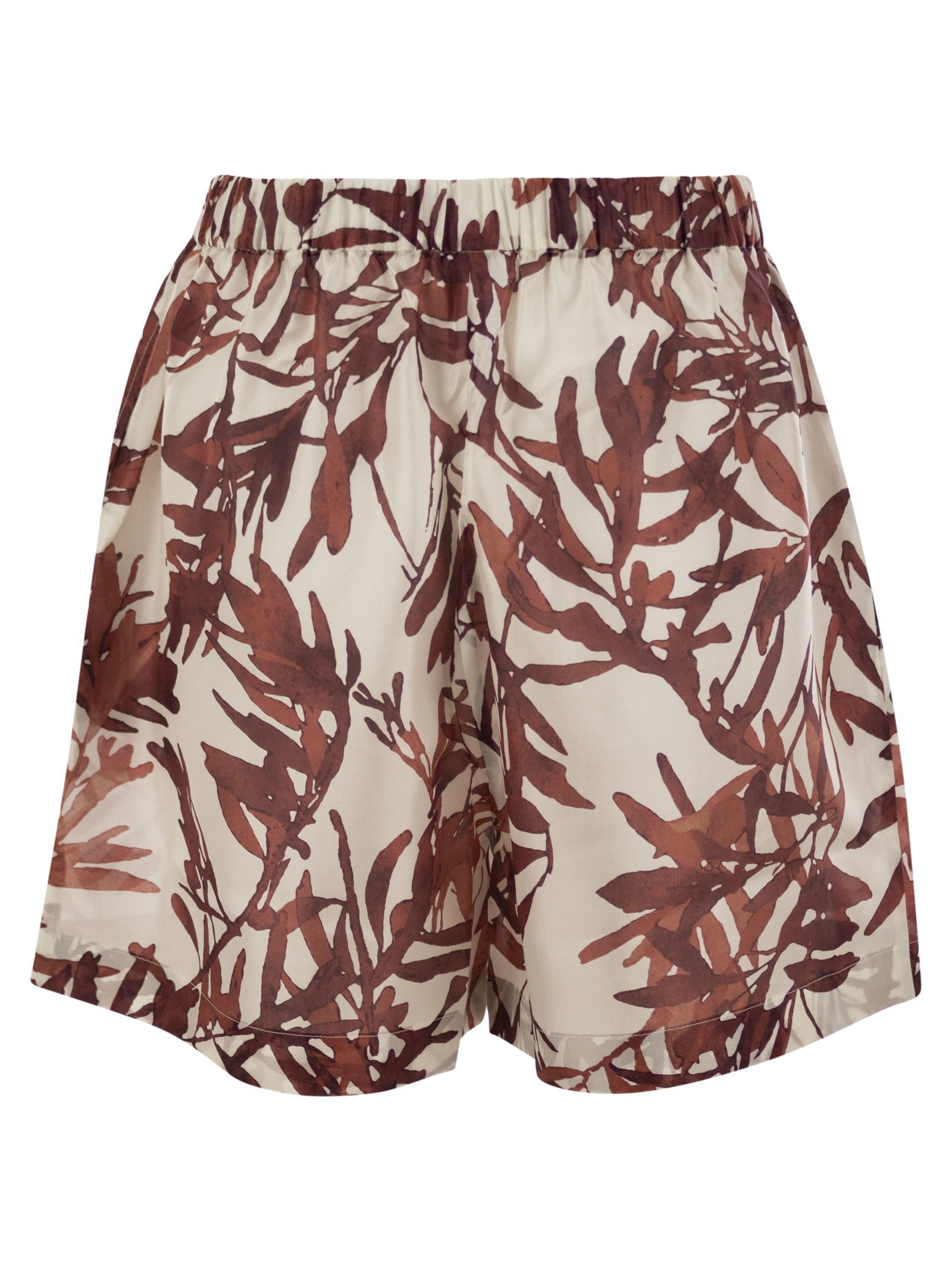 Brunello Cucinelli Elastic Waist Shorts In Red