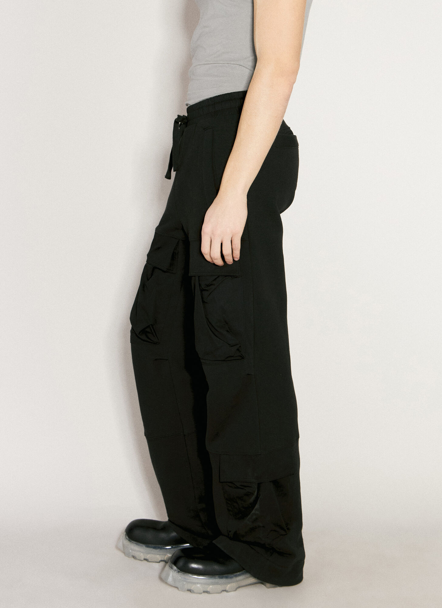 Entire Studios Black Cargo Sweatpants With Drawstring In Black