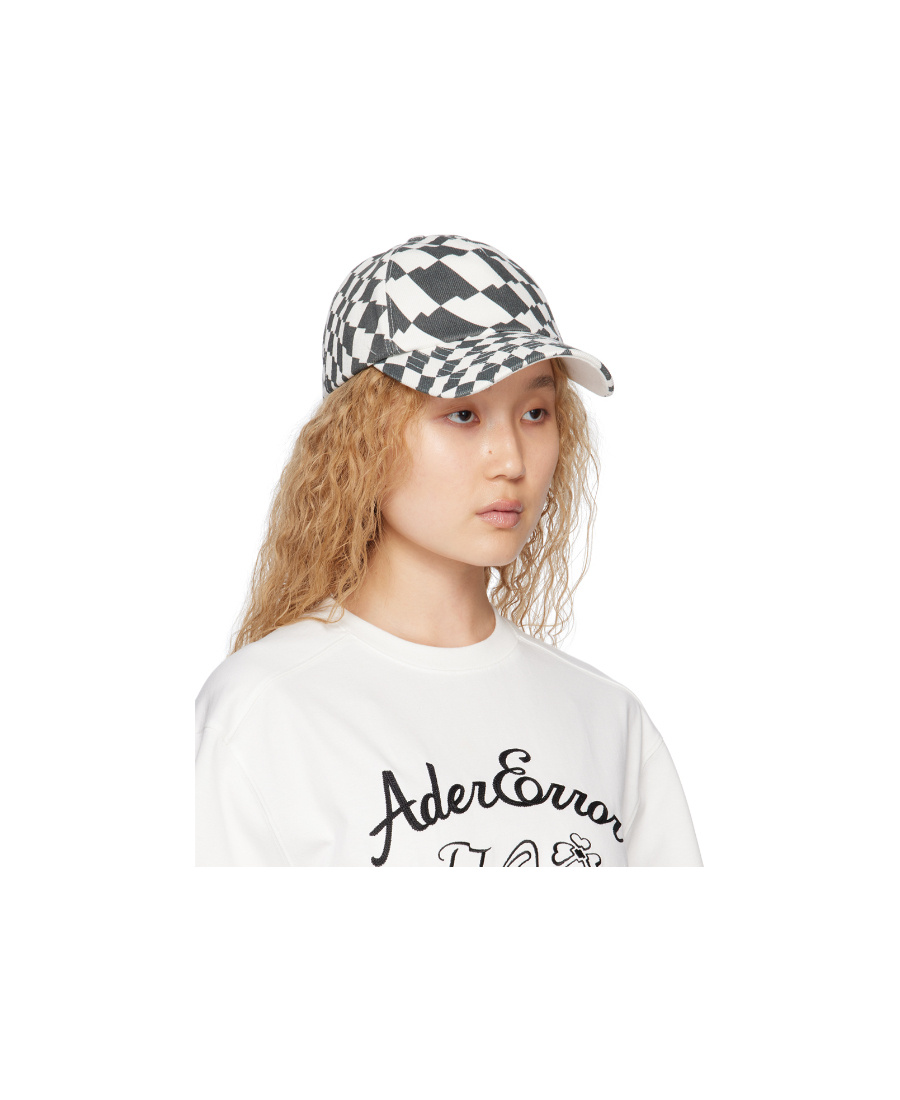 Ader Error Checkered Baseball Cap In White