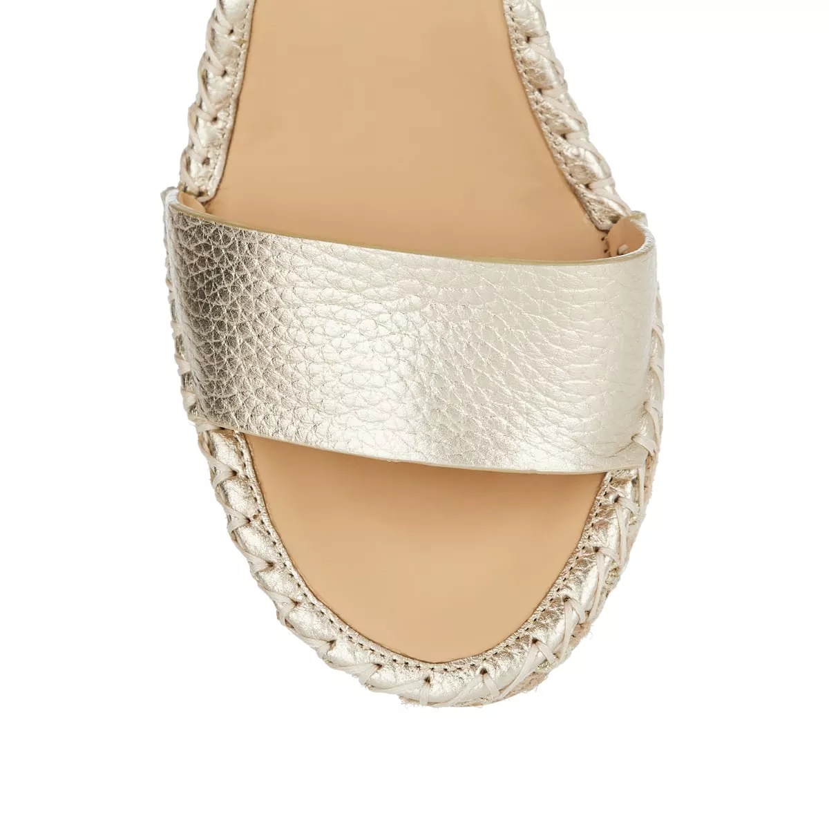 Shop Valentino Rockstud Wedge Espadrilles In Nude