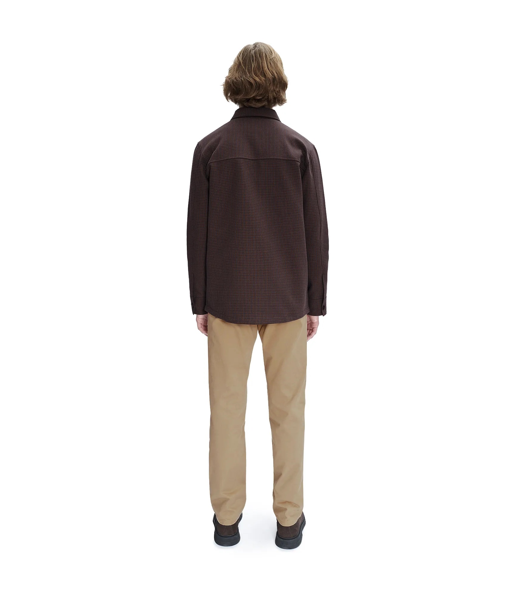 Apc Checked Cotton Shirt Jacket In Brown