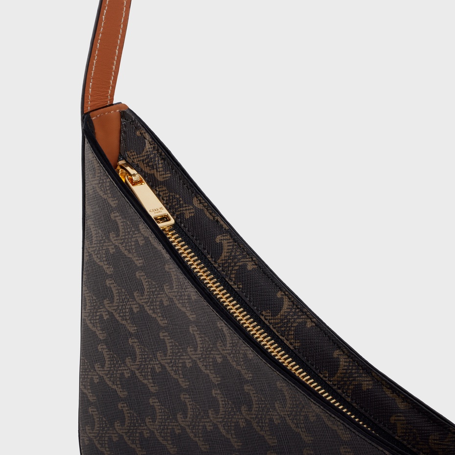 Celine Croque Triomphe Medium Shoulder Bag In Brown