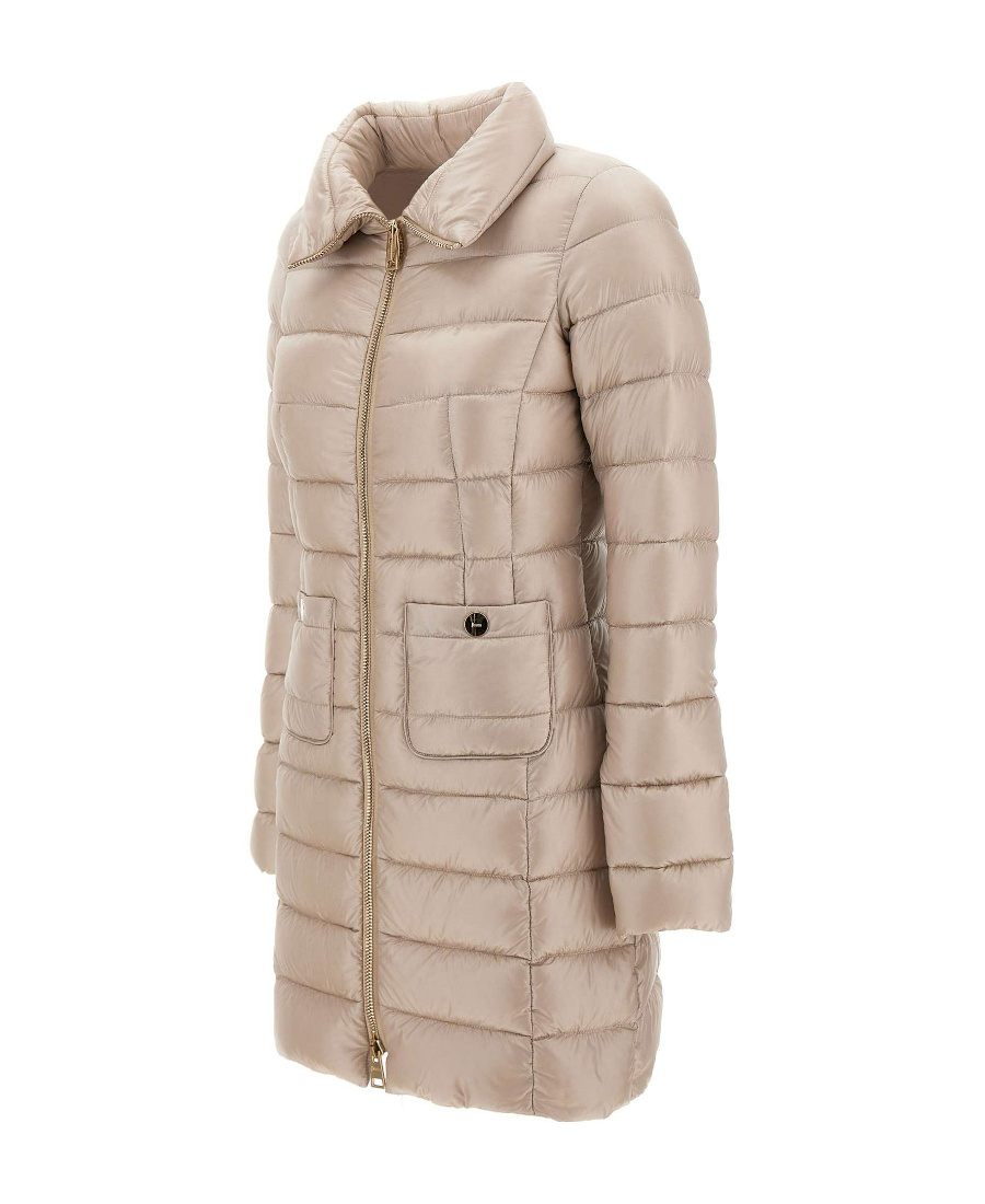 Herno Padded Zip-up Coat In Nude