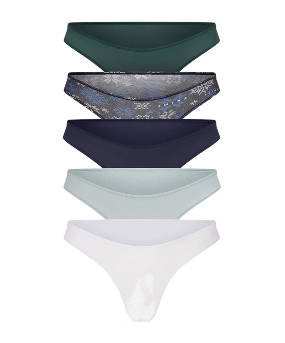 Skims Elastic Waist Panty Set In Green