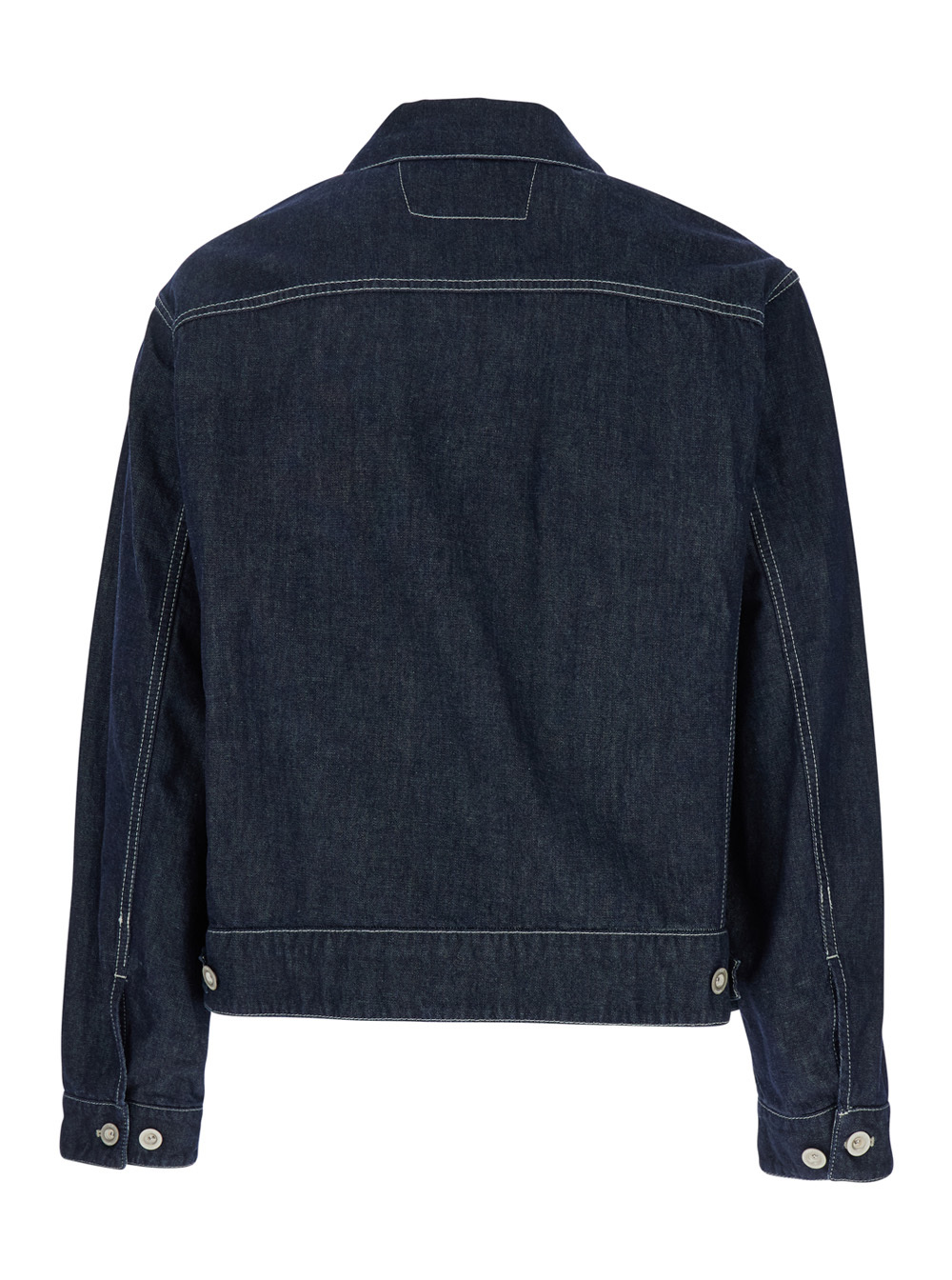 C.p. Company Long-sleeved Denim Coat In Black