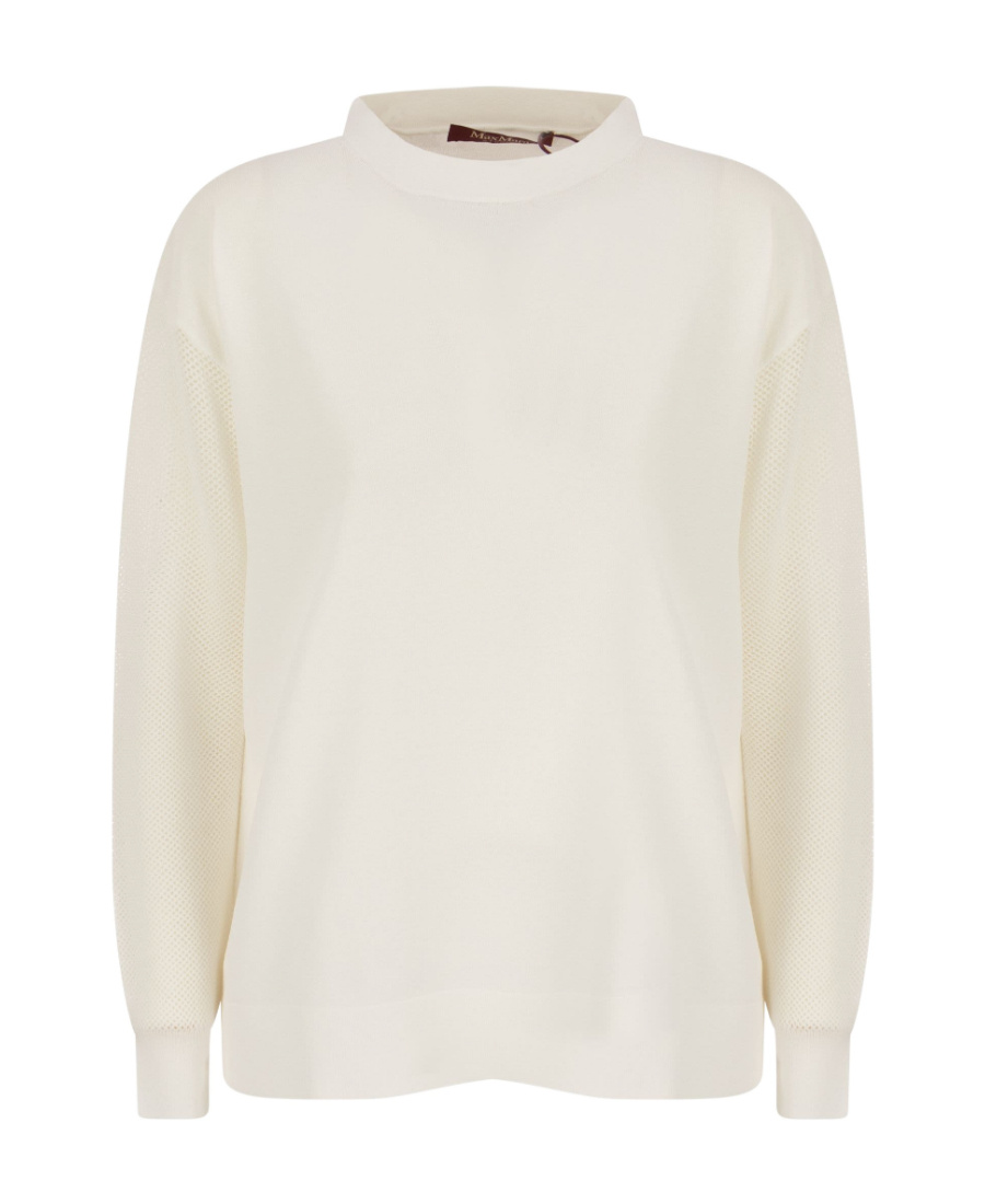 Max Mara Round-neck Long-sleeved Pullover In White