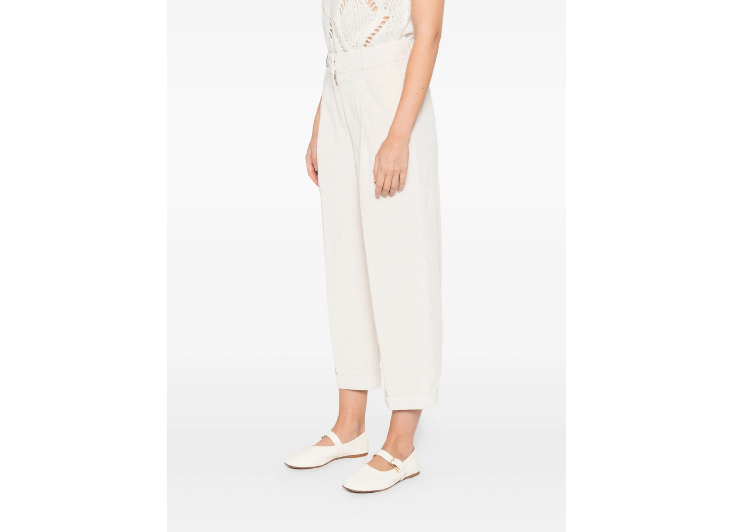 Peserico Corduroy Tapered Trousers In White