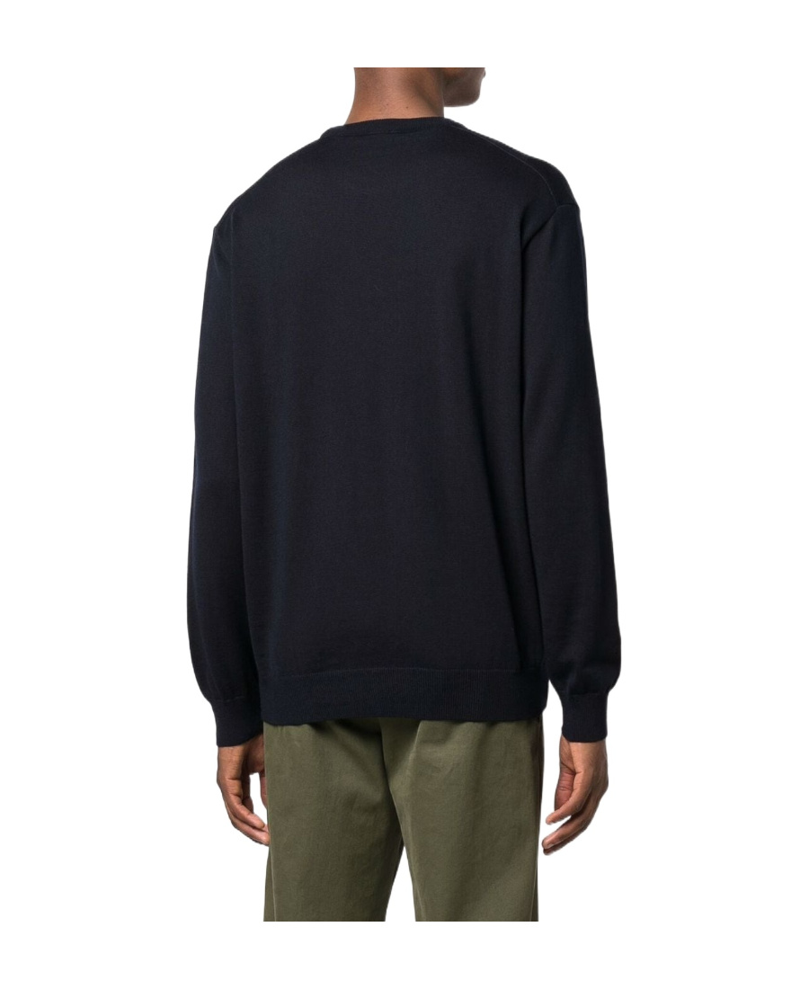 Paul & Shark Embroidered Logo Virgin Wool Sweater In Black