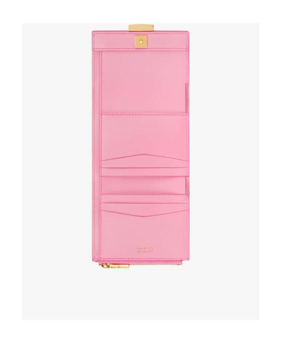Givenchy 4g-plaque Leather Wallet In Pink