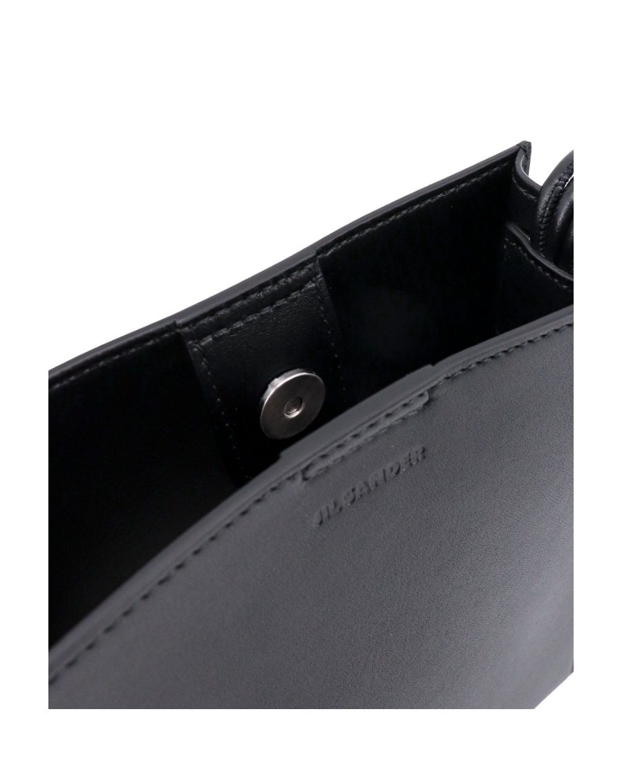 Jil Sander Braided-strap Leather Shoulder Bag In Black