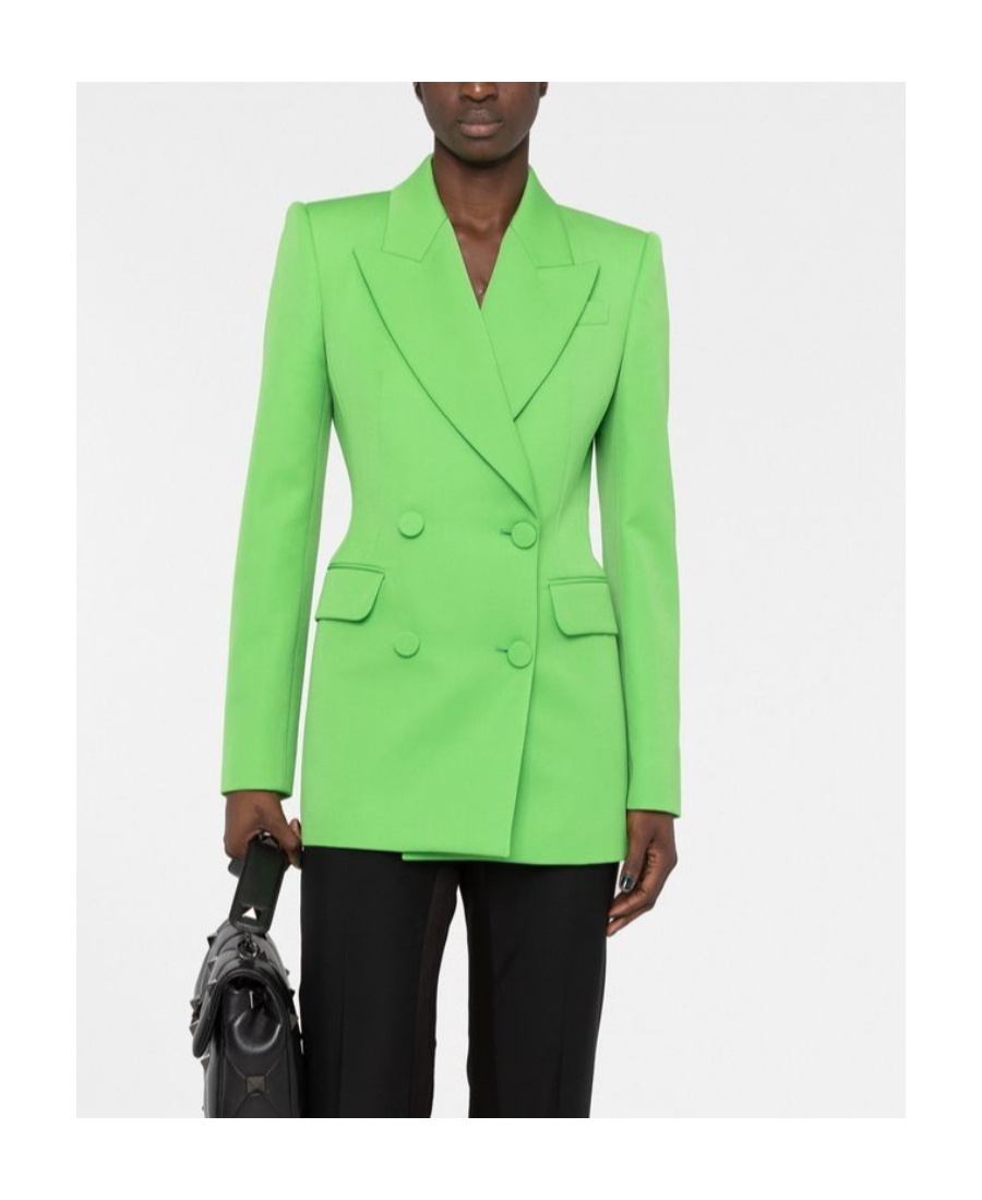 Alexander Mcqueen Peak-lapel Double-breasted Blazer In Green