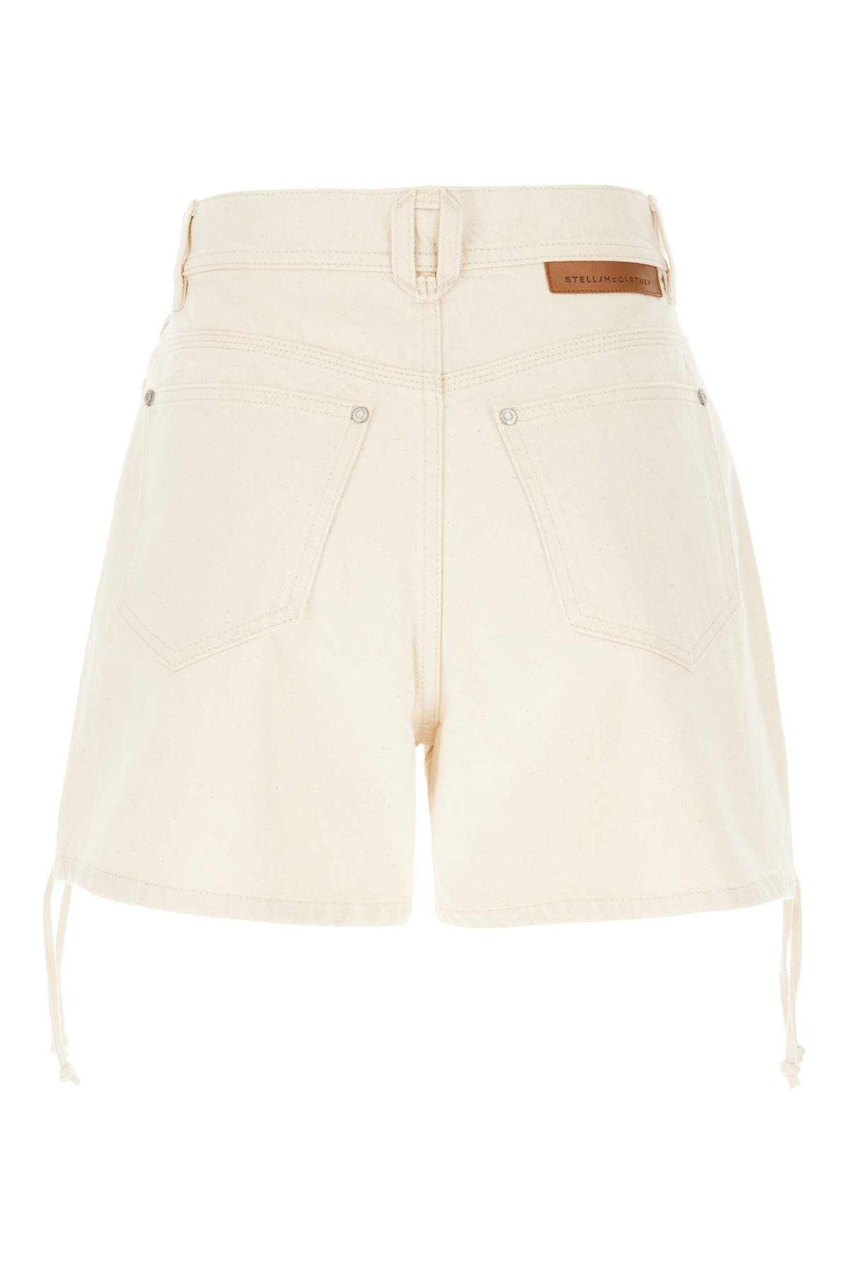 Stella Mccartney Side Lace-up Detailed Twill Shorts In White