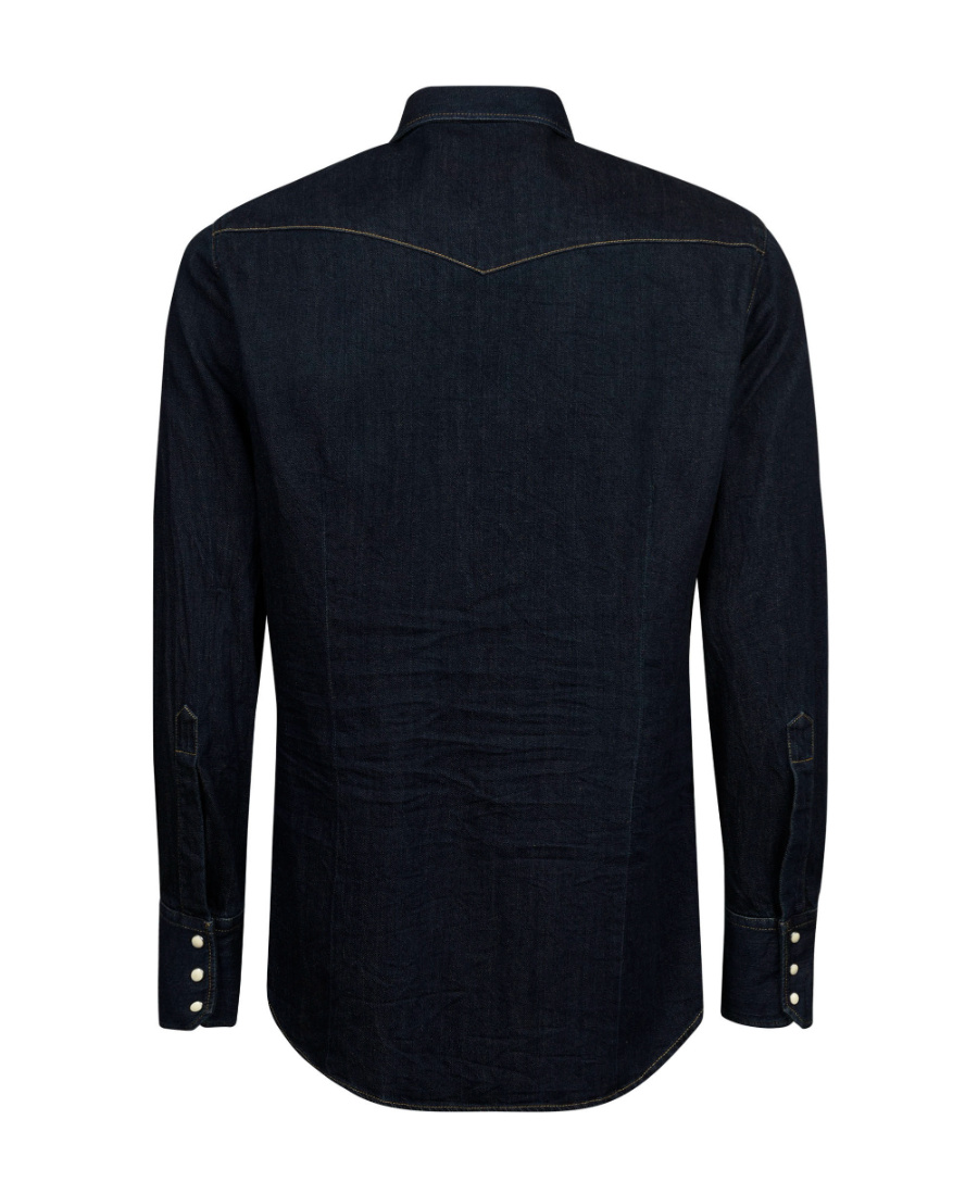 Dsquared2 Dark-wash Denim Shirt In Black