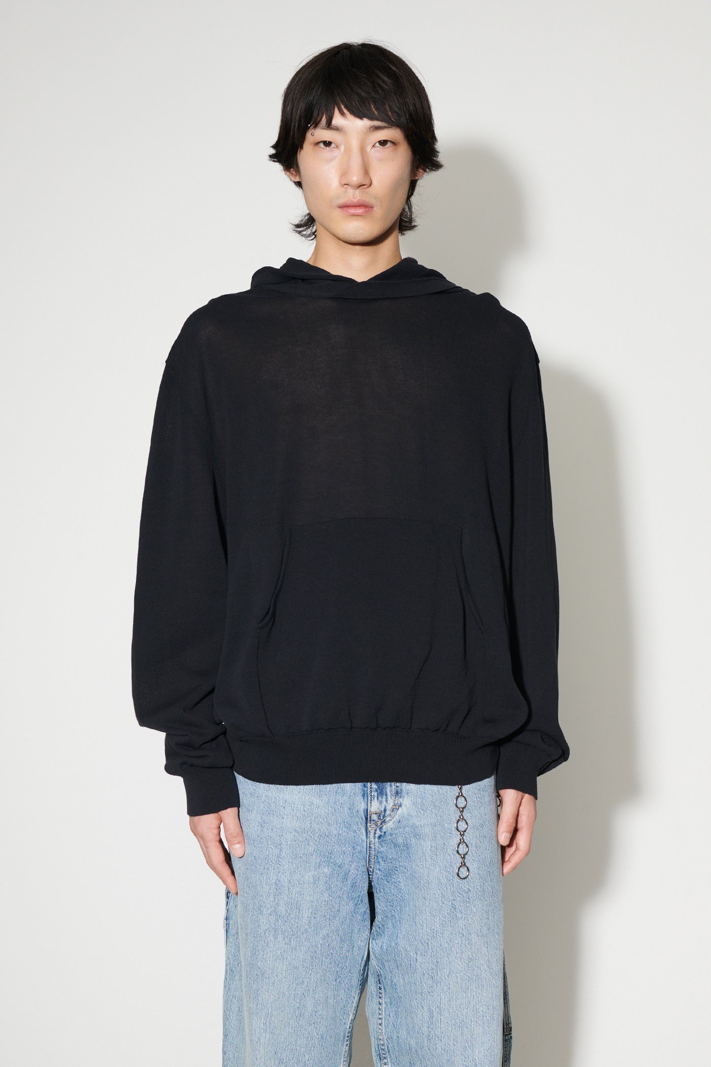 Our Legacy Long-sleeve Knitted Hoodie In Black