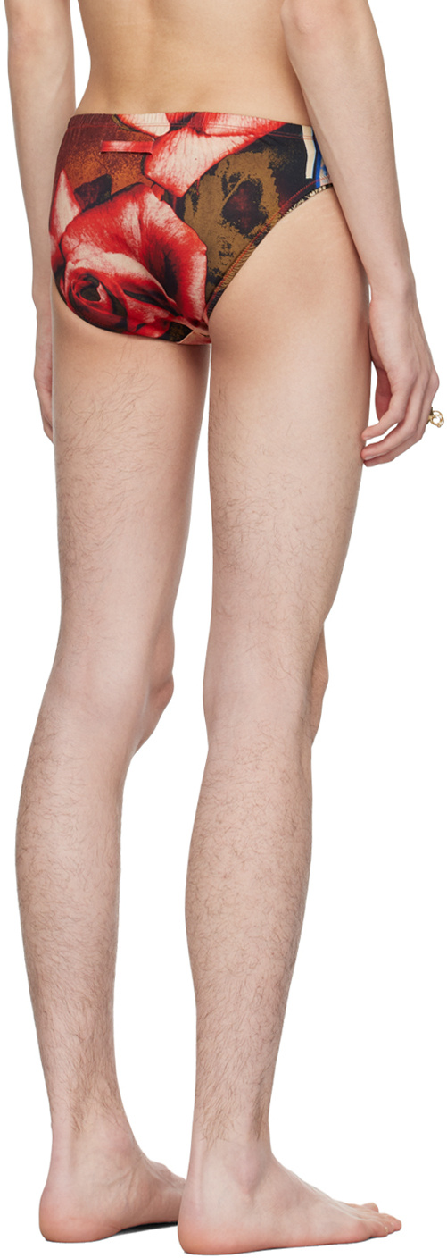 Jean Paul Gaultier Printed Swimming Briefs In Multi