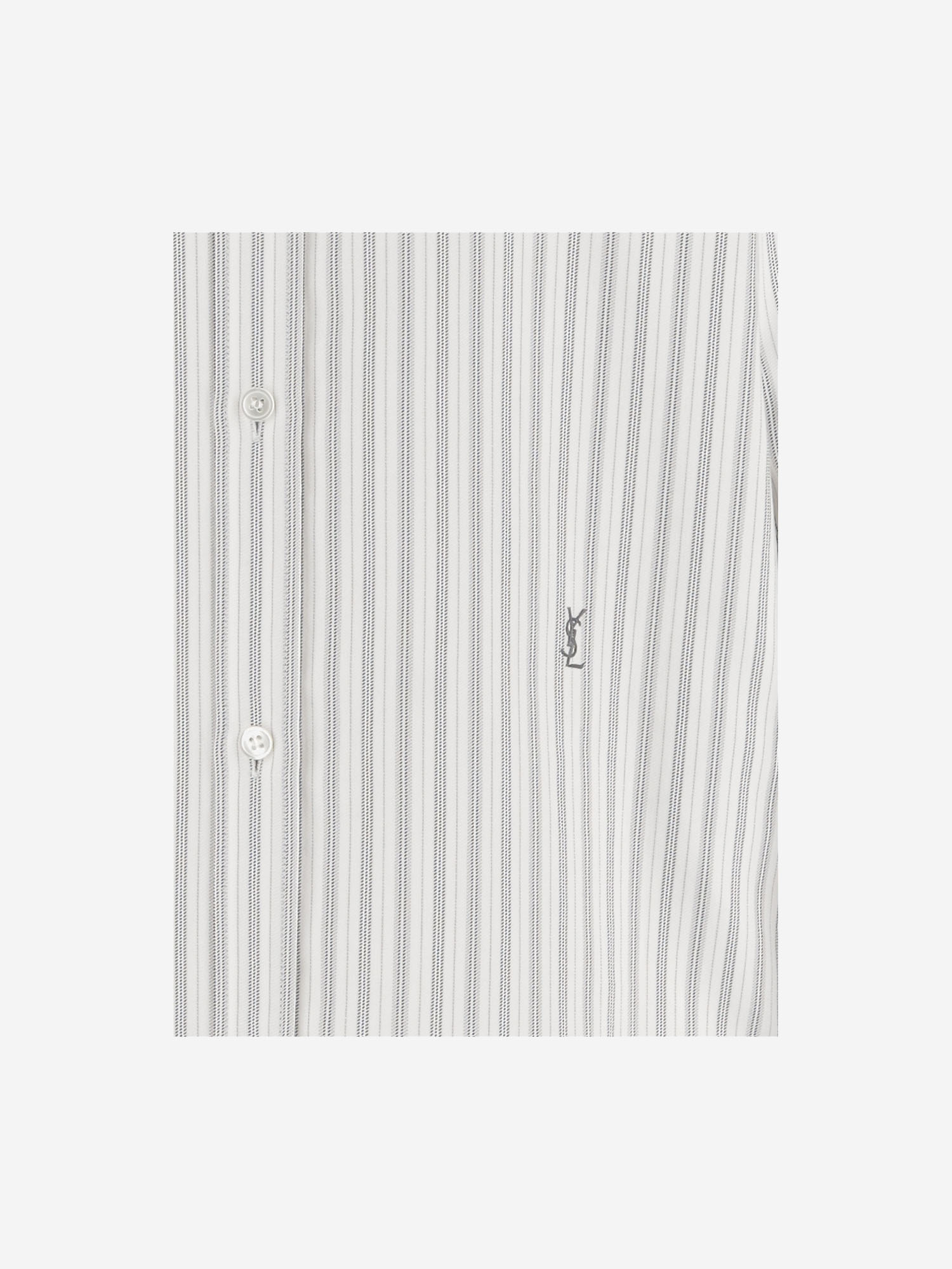 Saint Laurent Striped Pattern Long Sleeves Shirt In Neutral