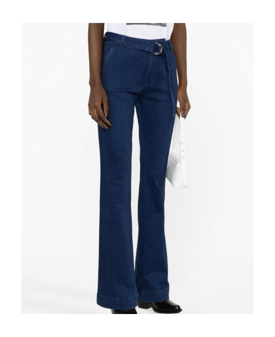 Shop Frame High-waisted Flared Jeans In Blue