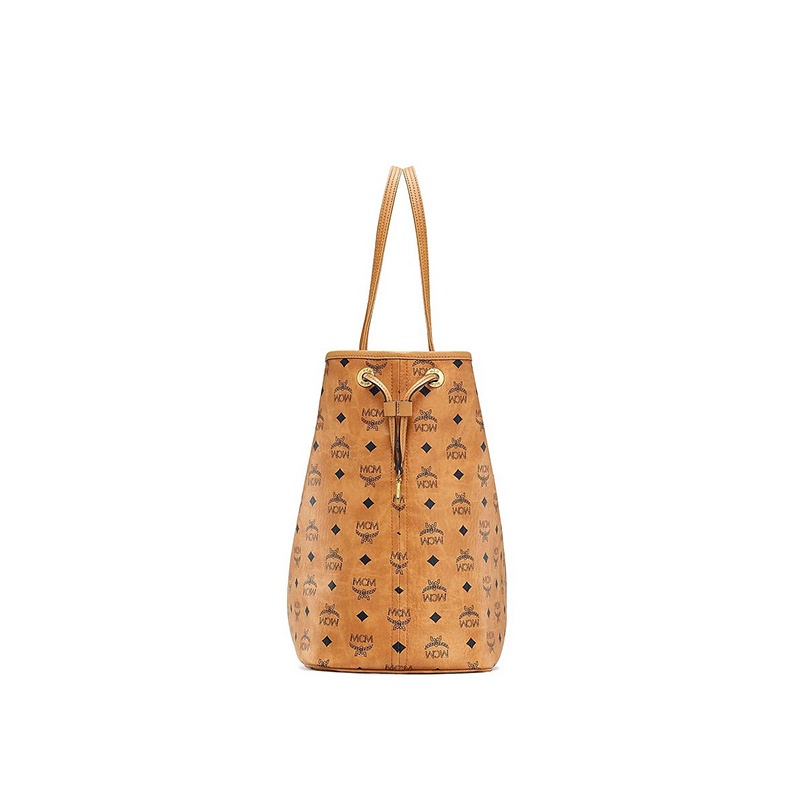 Mcm Large Liz Monogram-print Tote Bag In Brown