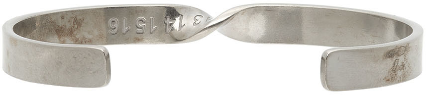 Maison Margiela Twisted Number-engraved Bracelet In Gray