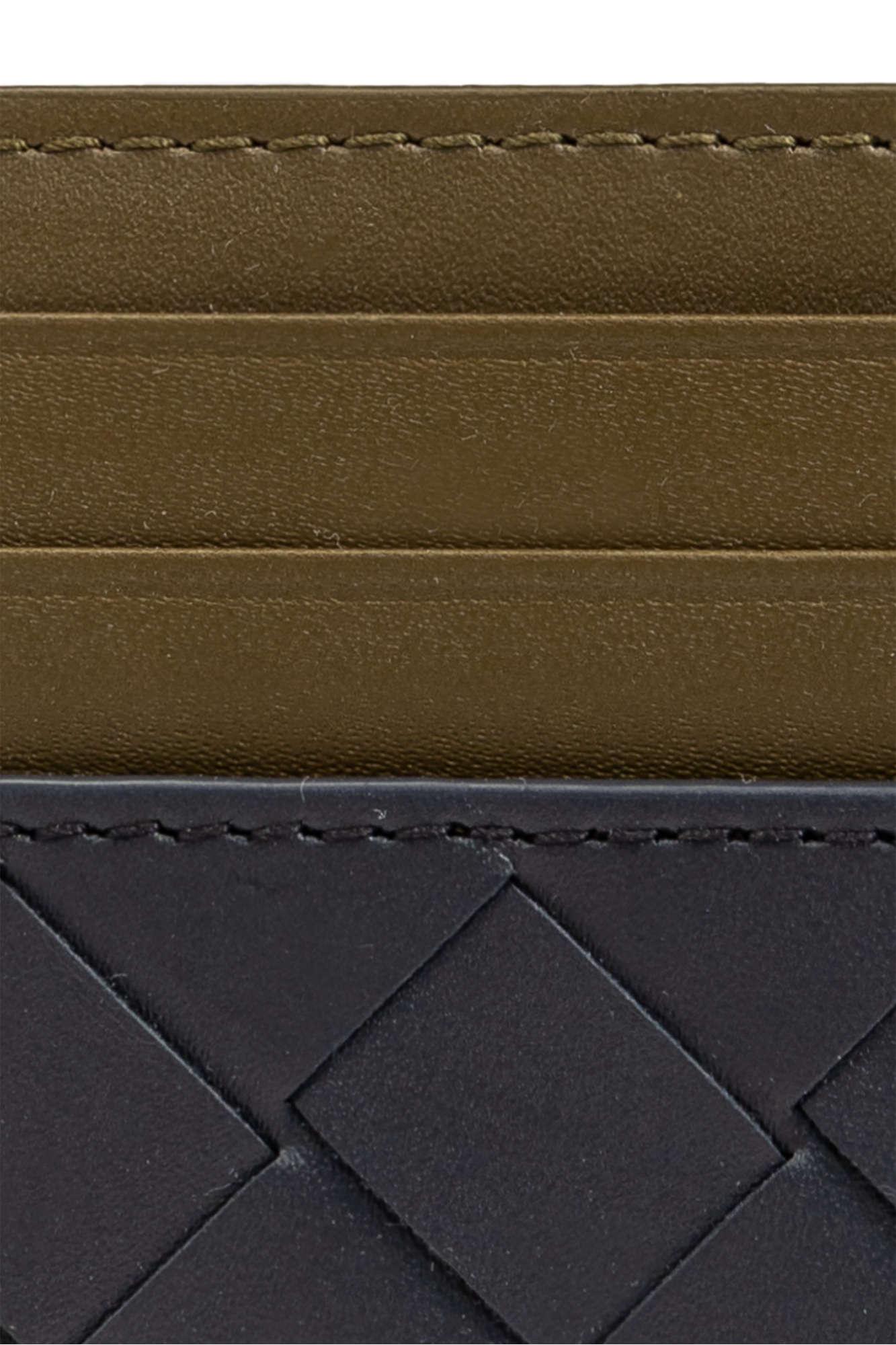 Bottega Veneta Porta Carte Di Credito Intrecciato In Black