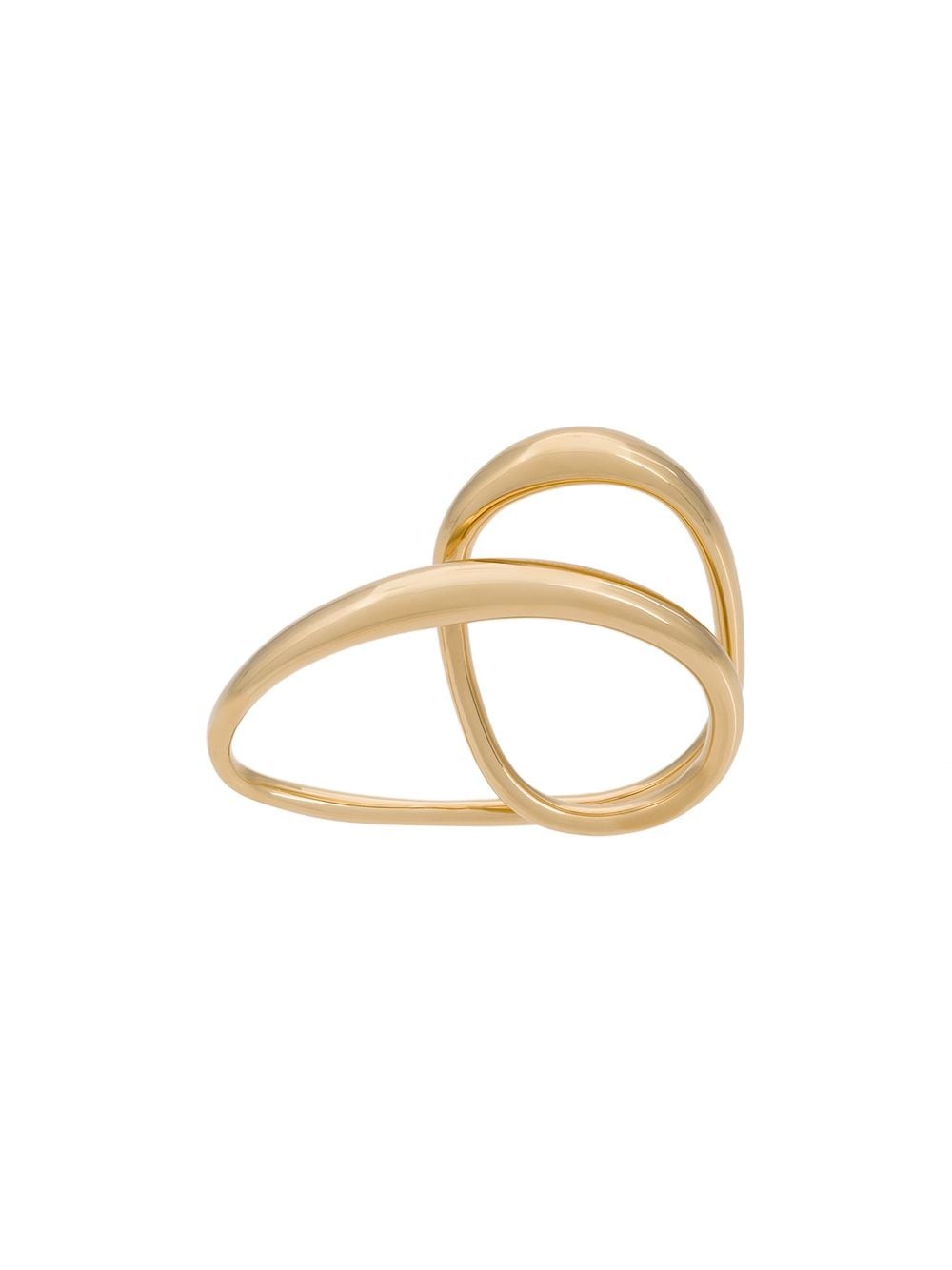 Charlotte Chesnais Heart Two-finger Gold-plated Ring In Yellow