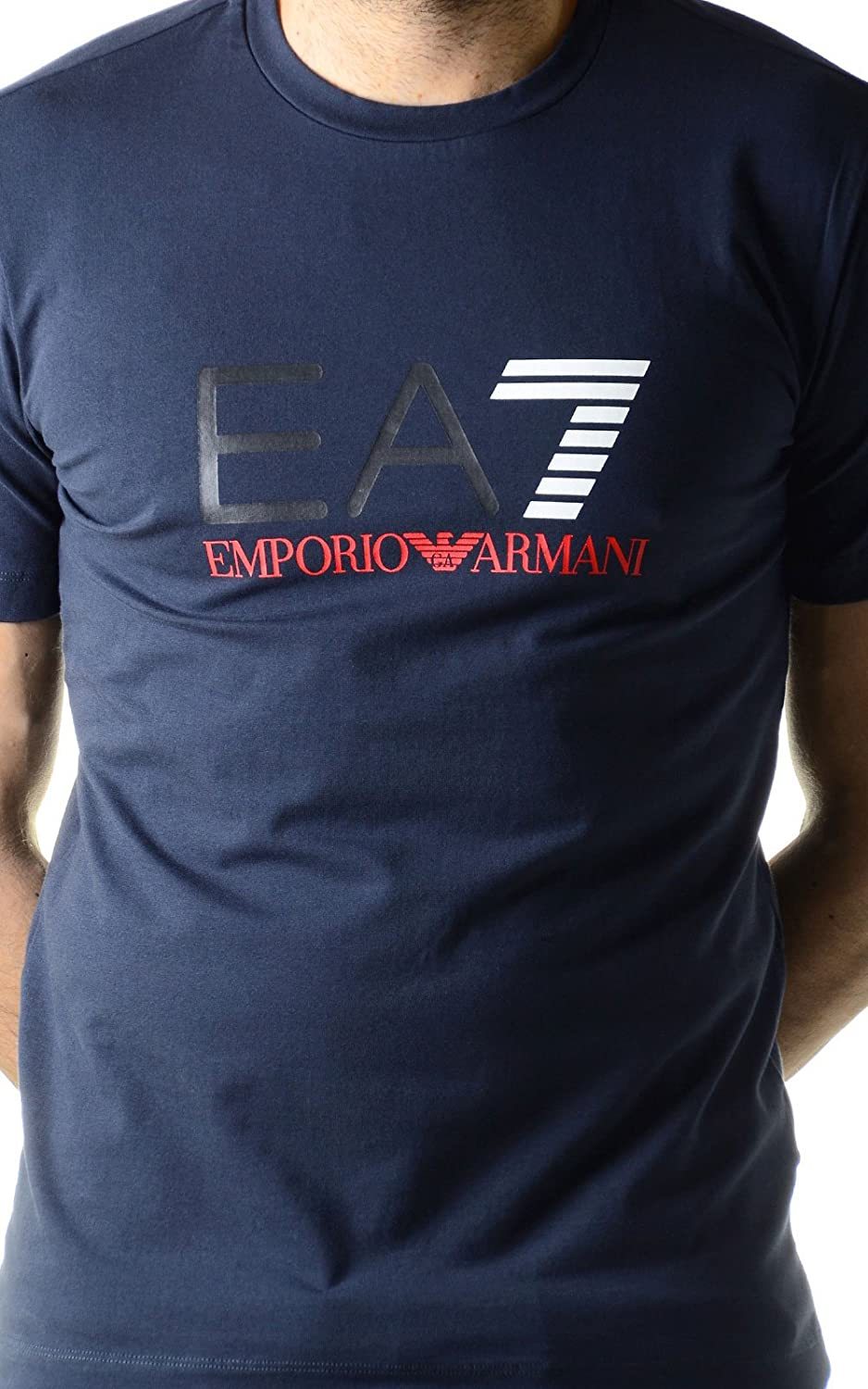 Ea7 Logo Printed T-shirt In Blue