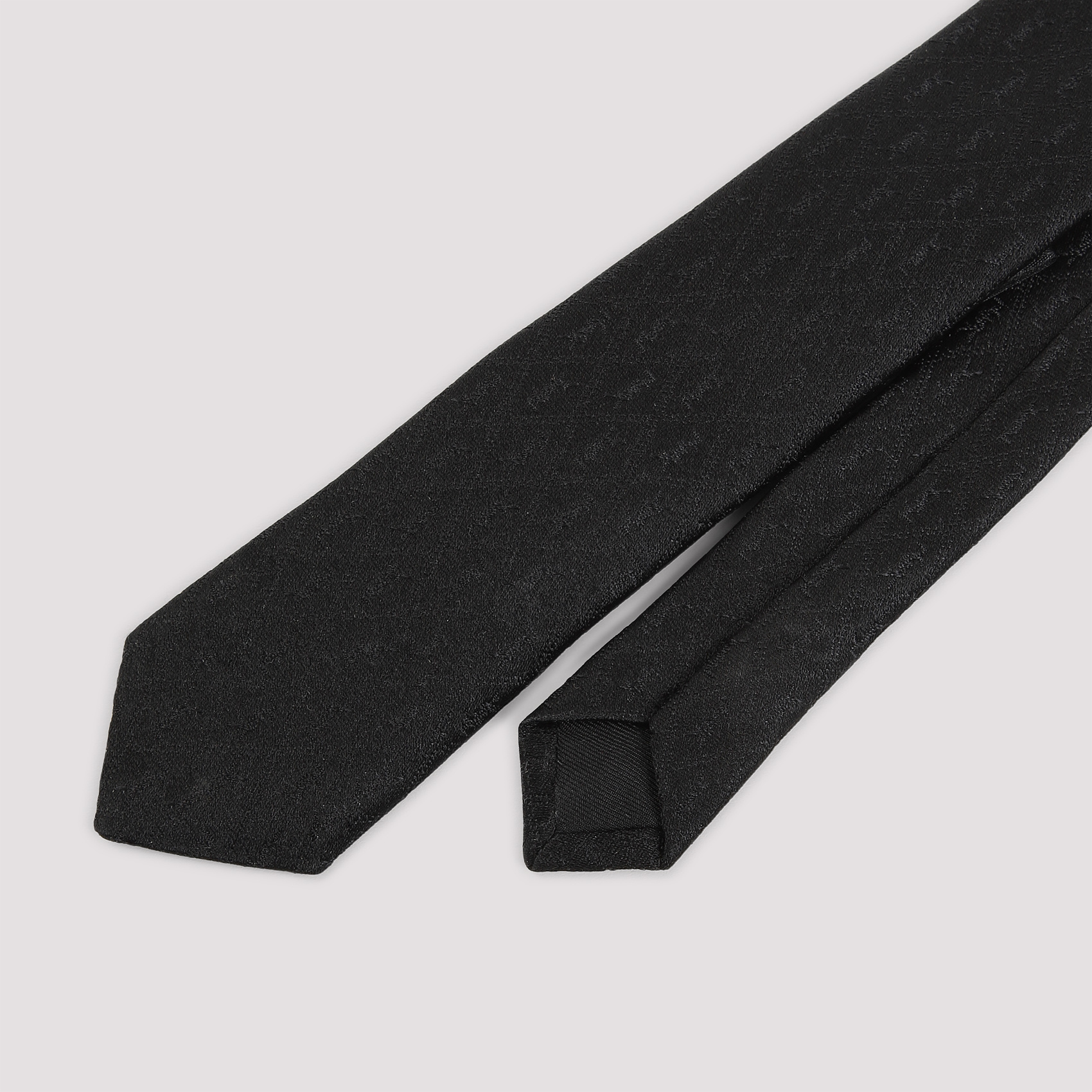 Saint Laurent Skinny Evening Tie In Black