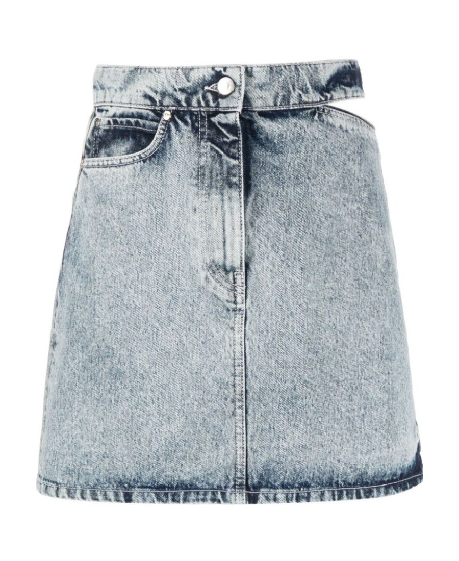MSGM FITTED DENIM MINISKIRT