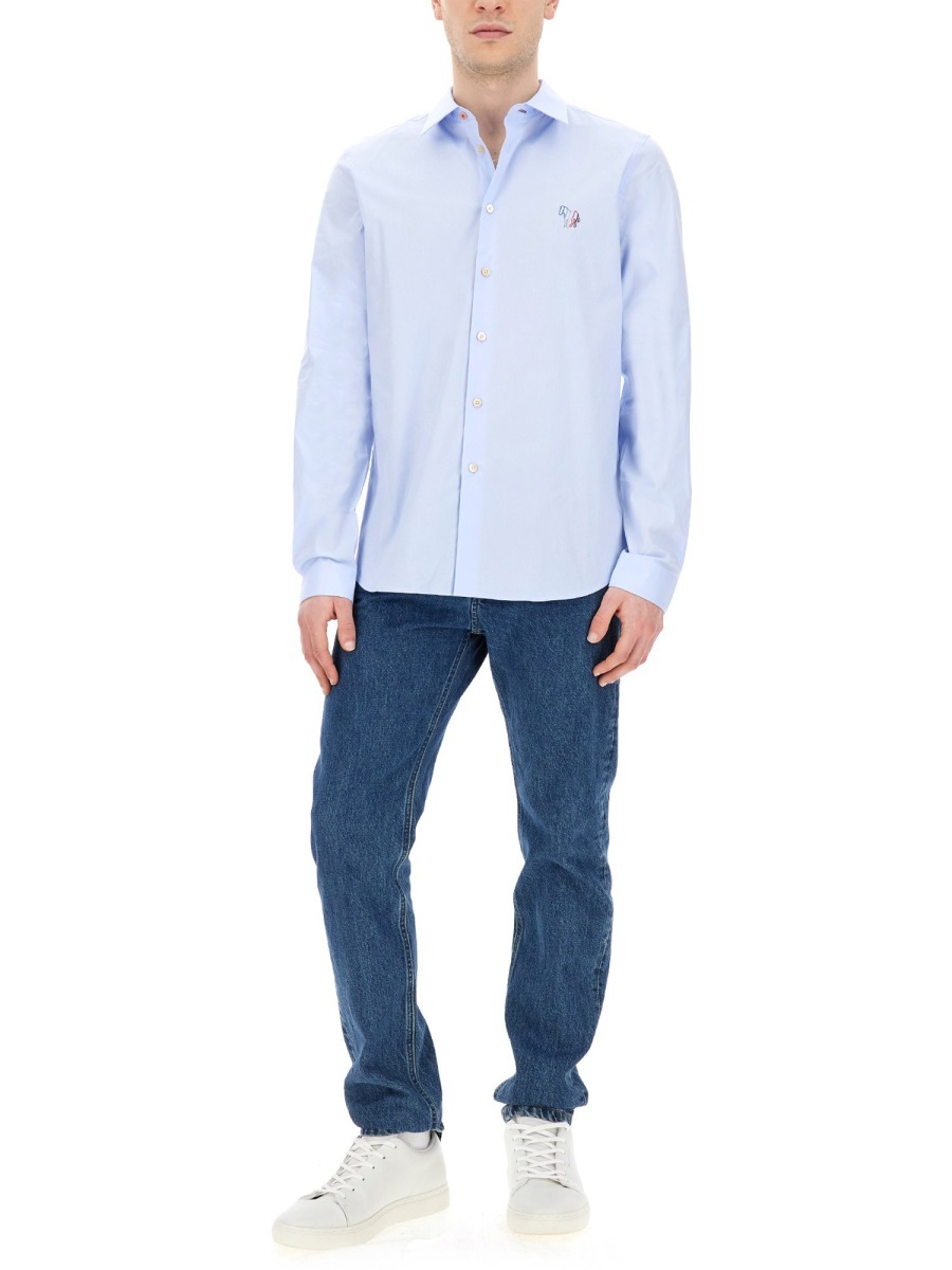 PAUL SMITH PS PAUL SMITH ZEBRA EMBROIDERED LONG-SLEEVED SHIRT