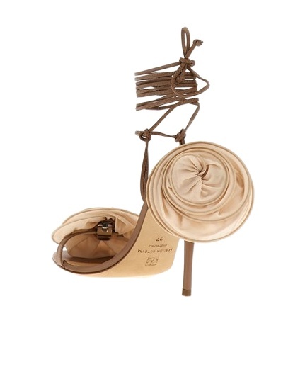 Magda Butrym 'sandals Ankle Wrap Floral Embellishment' In Beige